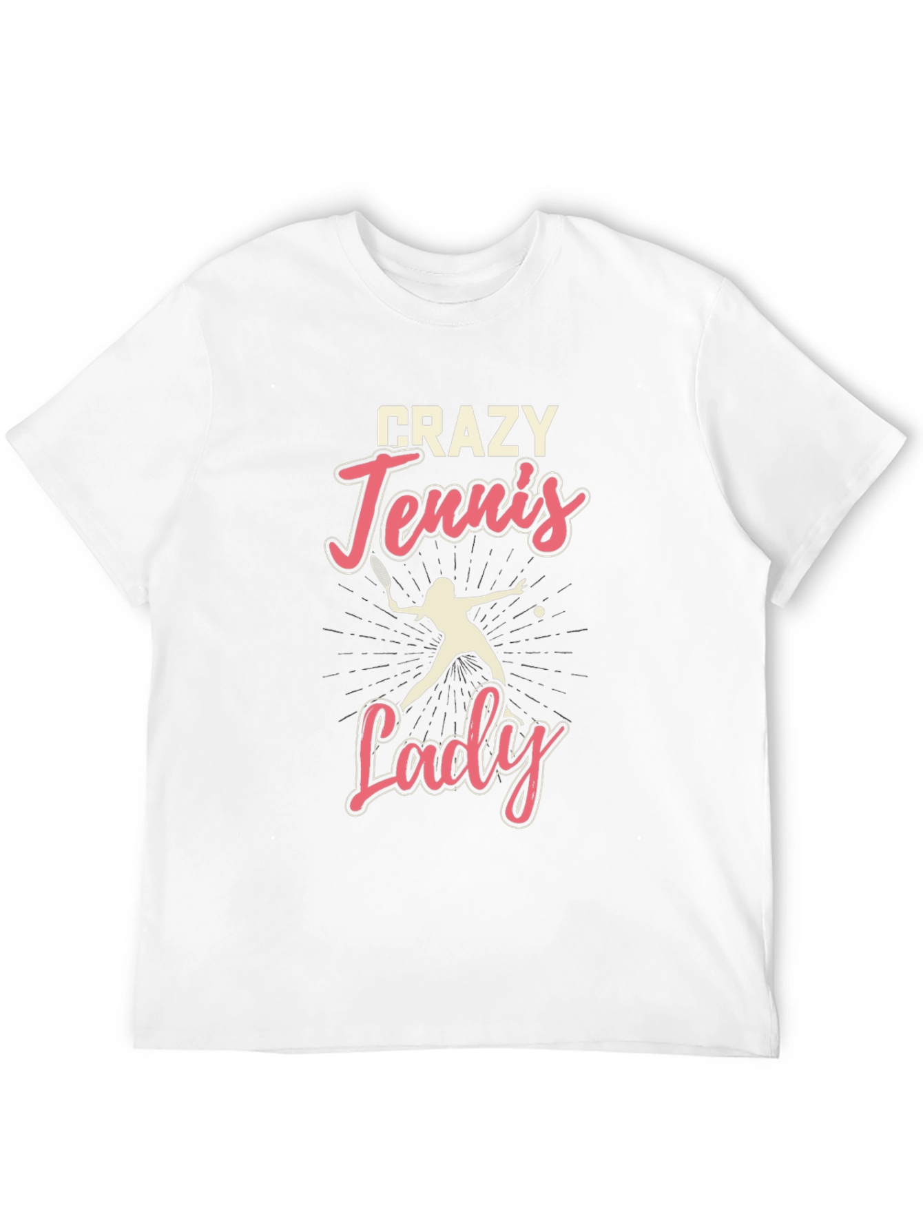 Crazy Tennis Lady Graphic Tee - Unisex Black T-Shirt