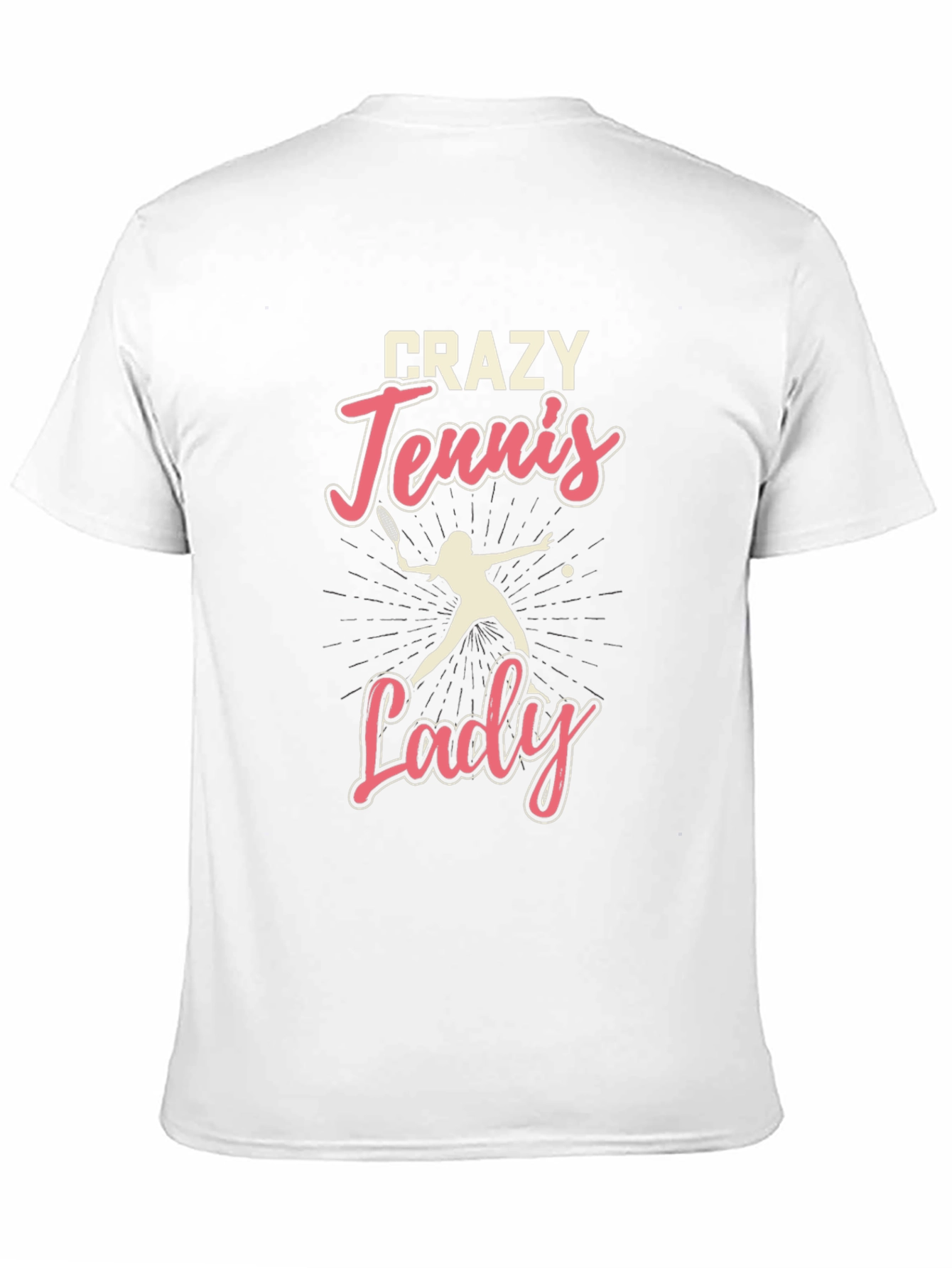 Crazy Tennis Lady Graphic Tee - Unisex Black T-Shirt