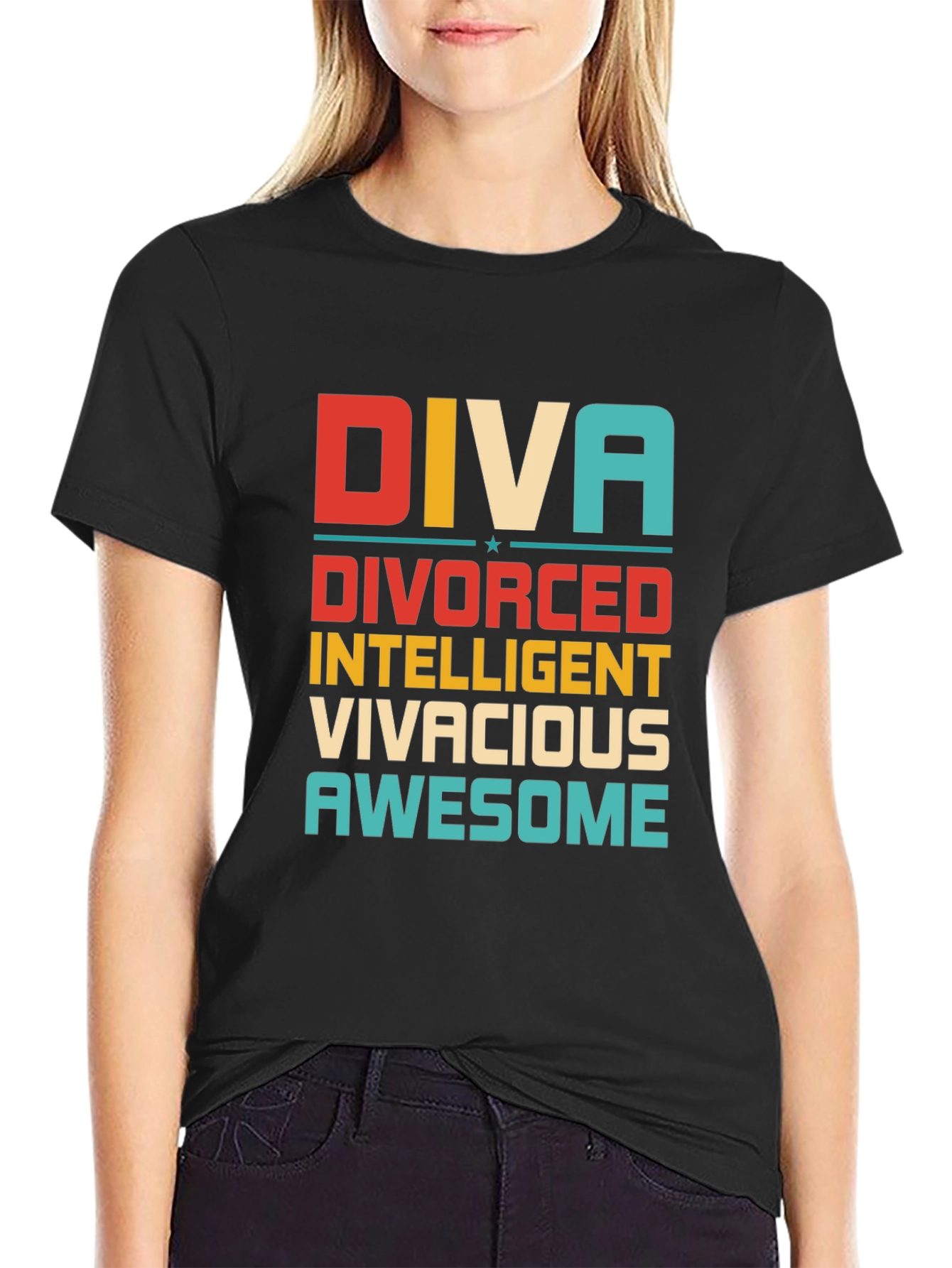 Diva Divorced Intelligent Vivacious Awesome Tee