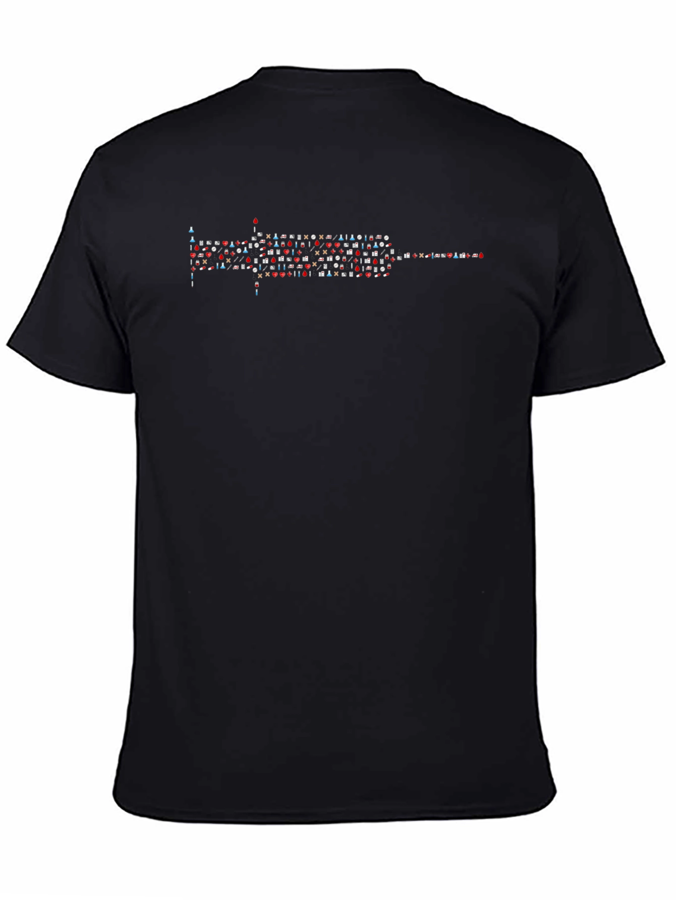 Emoji Syringe Graphic Tee - Black Cotton T-Shirt