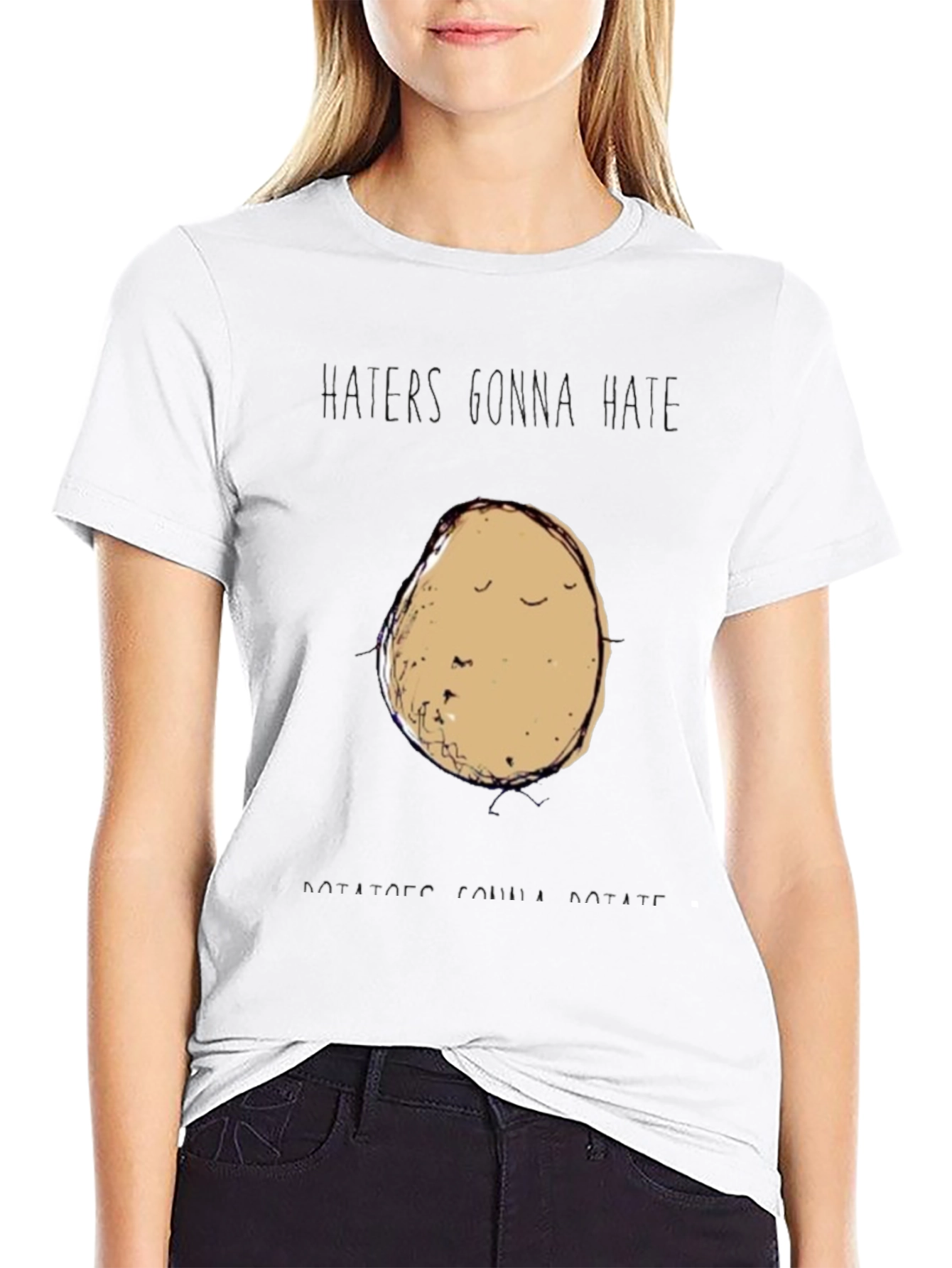 Haters Gonna Hate Potatoes Gonna Rotate Funny Graphic Tee