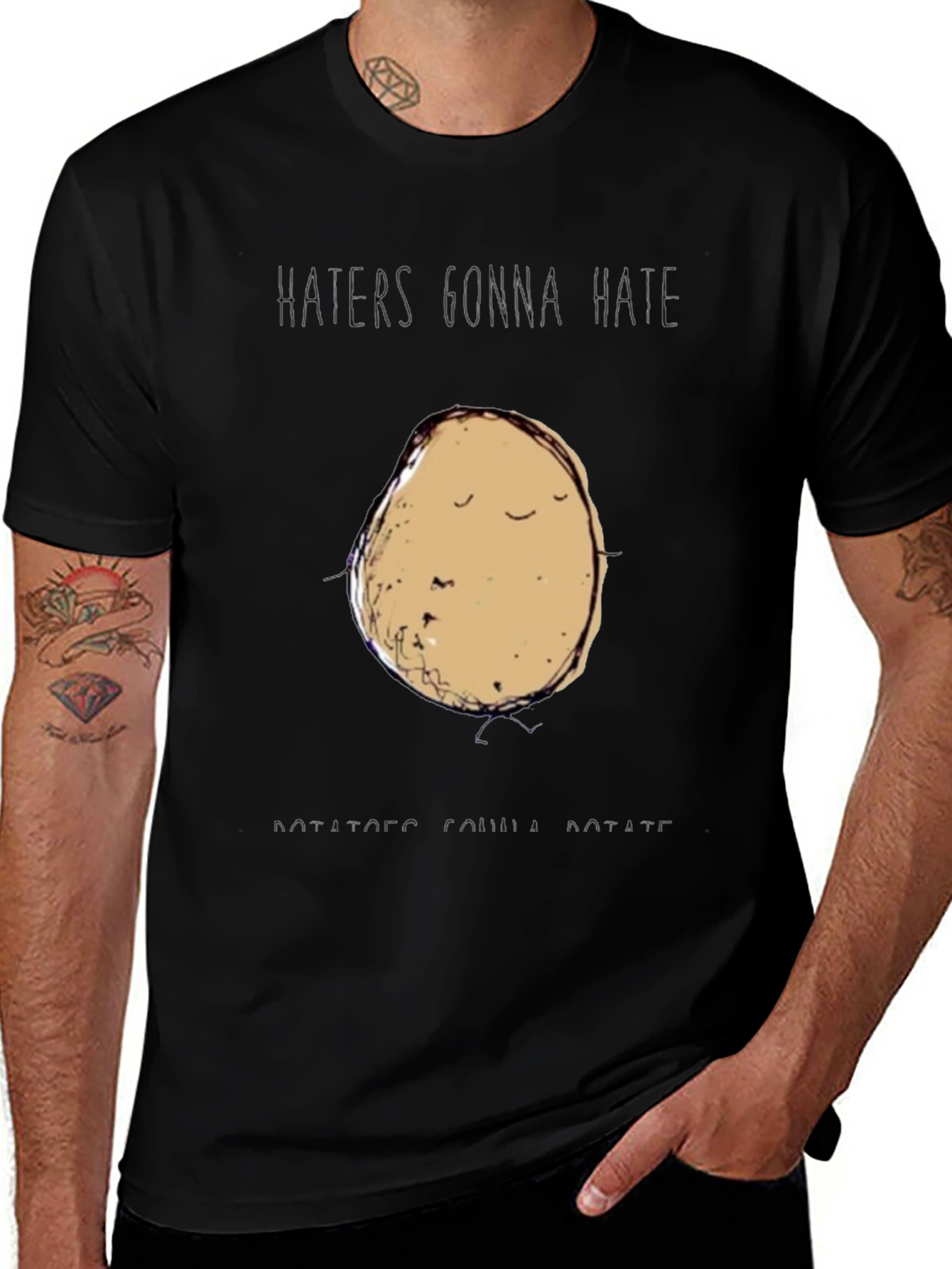 Haters Gonna Hate Potatoes Gonna Rotate Funny Graphic Tee