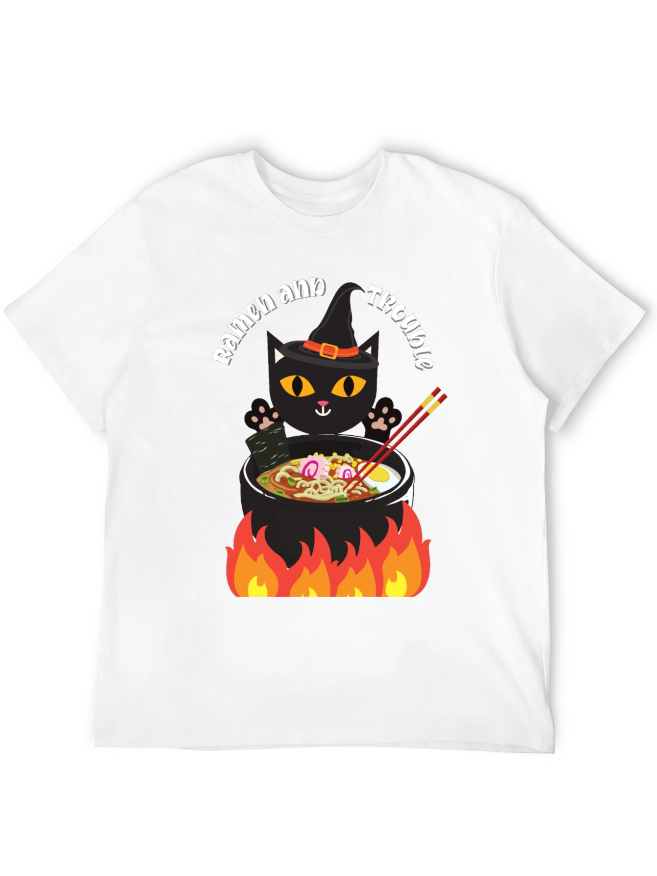 Ramen and Trouble Cat T-Shirt