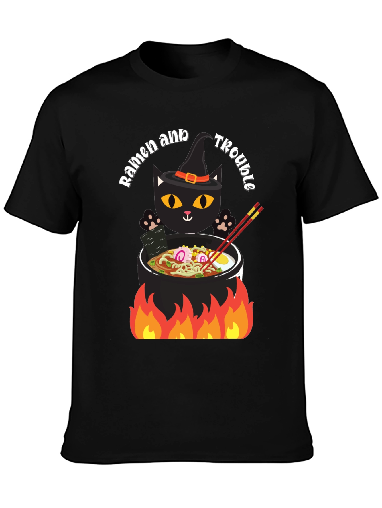 Ramen and Trouble Cat T-Shirt