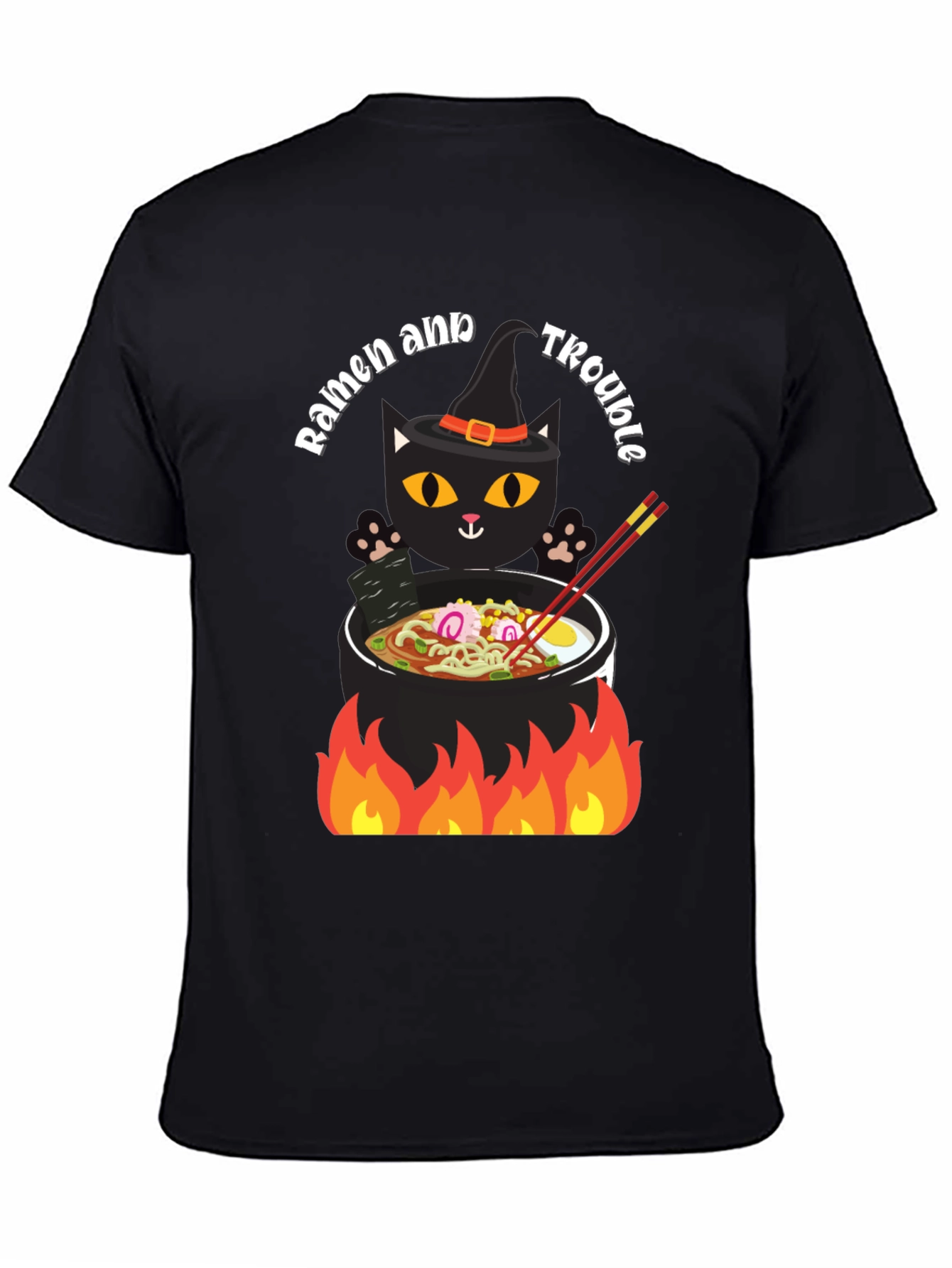 Ramen and Trouble Cat T-Shirt