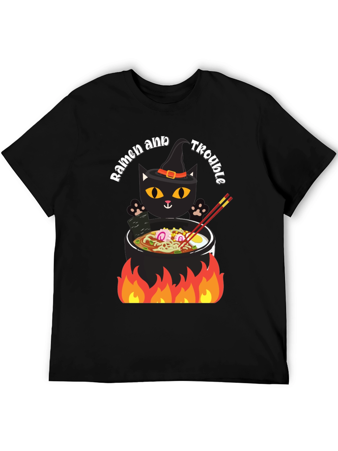Ramen and Trouble Cat T-Shirt