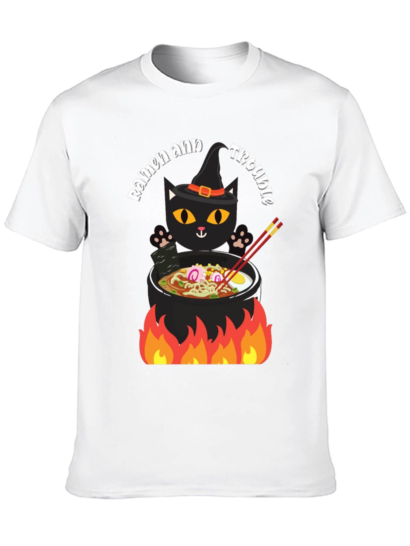 Ramen and Trouble Cat T-Shirt