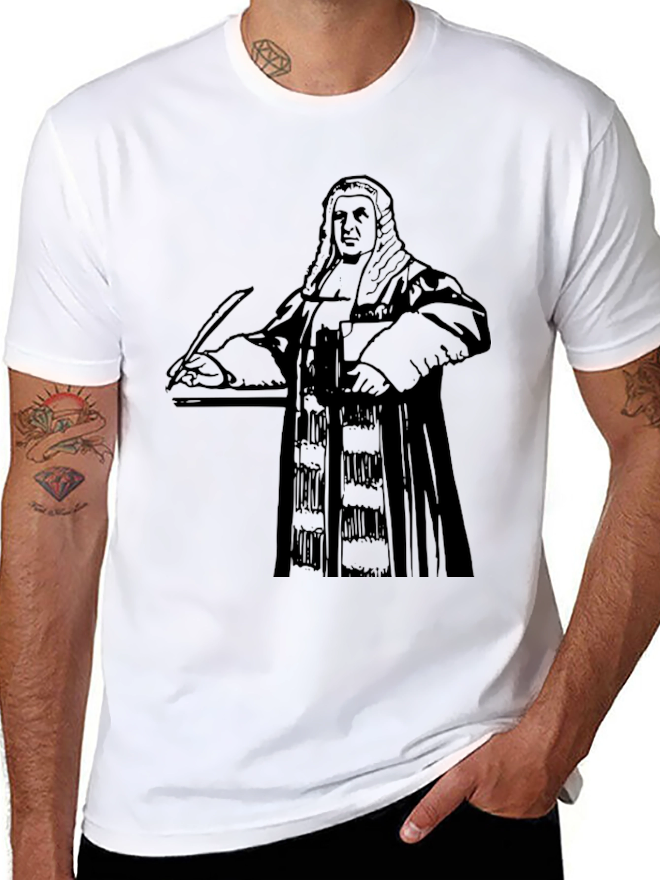 Black T-Shirt with Judge Graphic