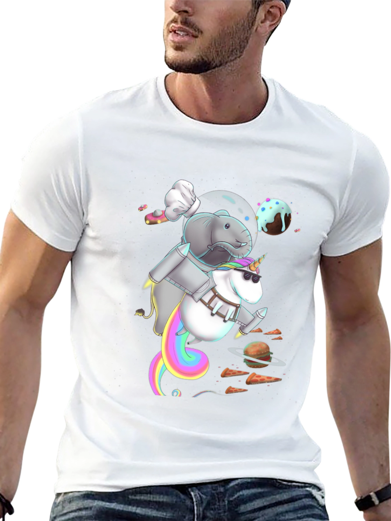 Cosmic Elephant Unicorn Ride T-Shirt