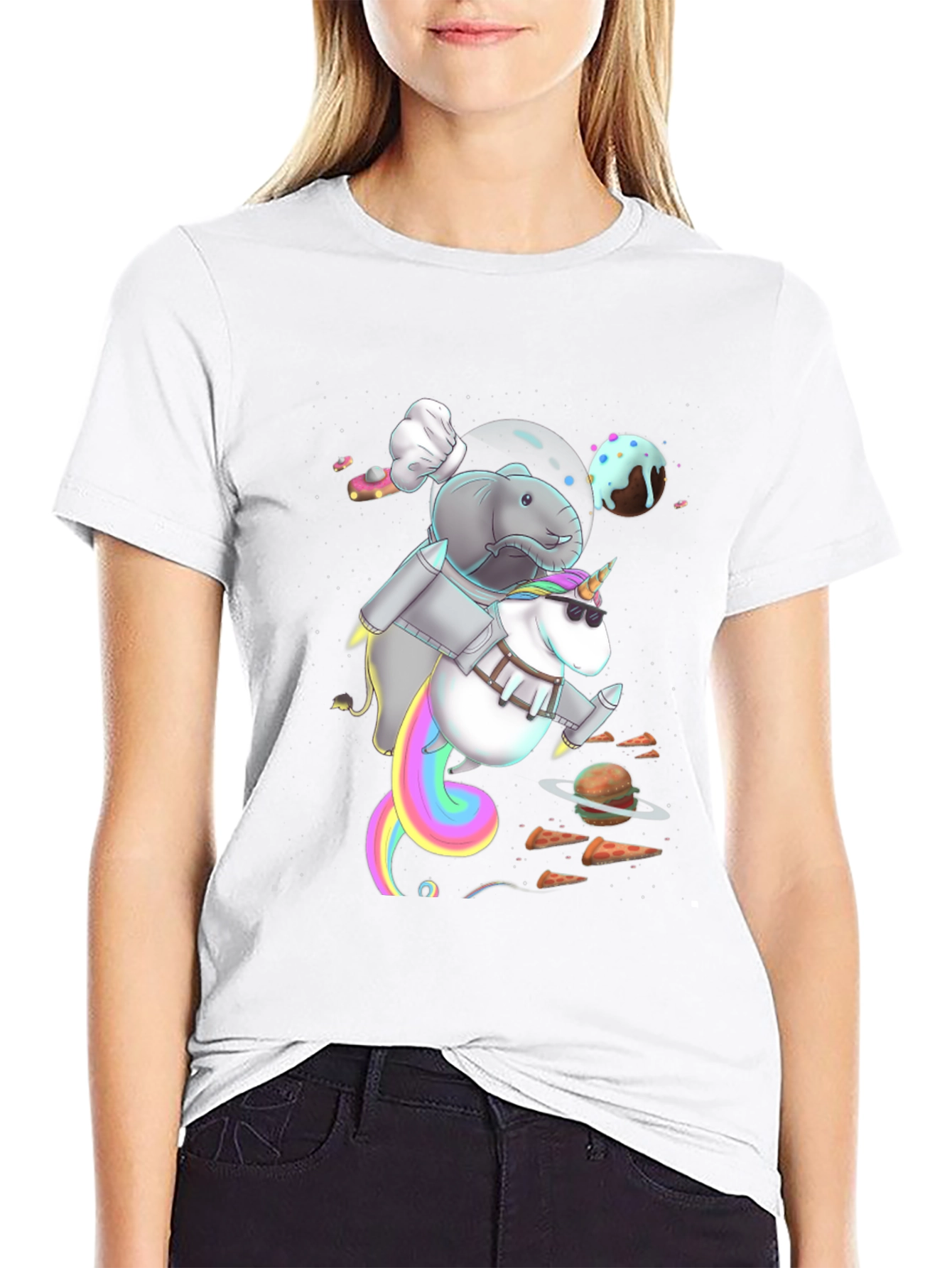 Cosmic Elephant Unicorn Ride T-Shirt