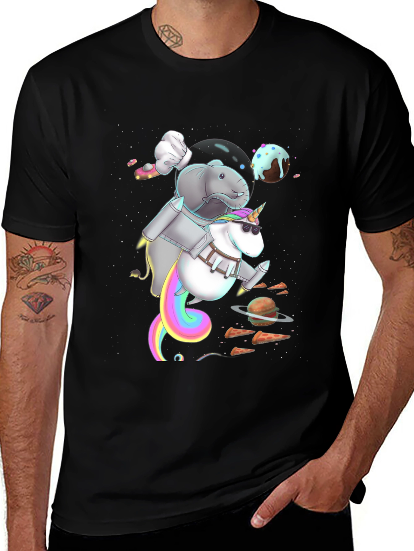 Cosmic Elephant Unicorn Ride T-Shirt