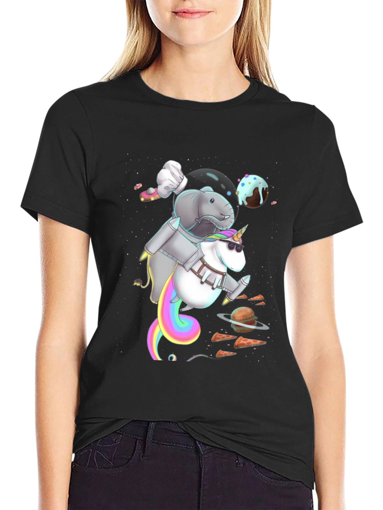 Cosmic Elephant Unicorn Ride T-Shirt