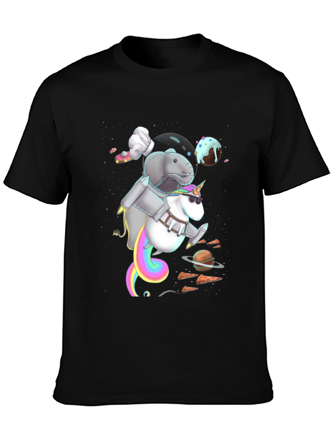 Cosmic Elephant Unicorn Ride T-Shirt