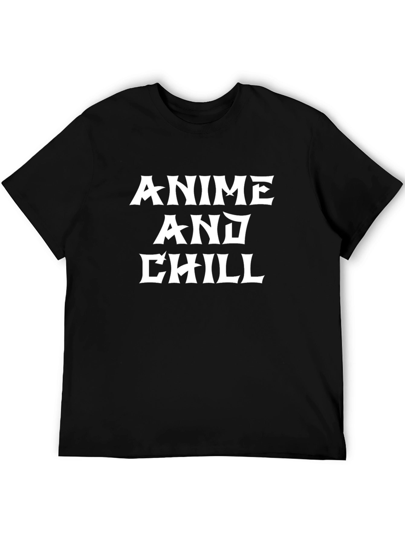 Anime and Chill Graphic Tee - Stylish Black T-Shirt