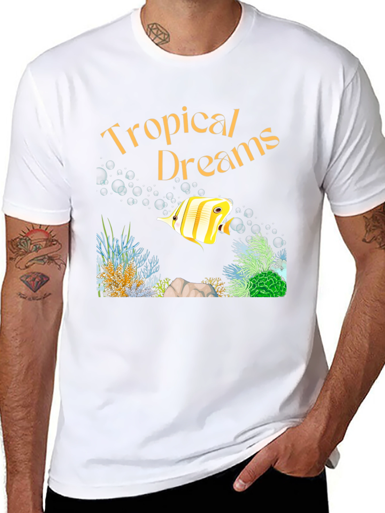 Tropical Dreams Graphic T-Shirt - Black