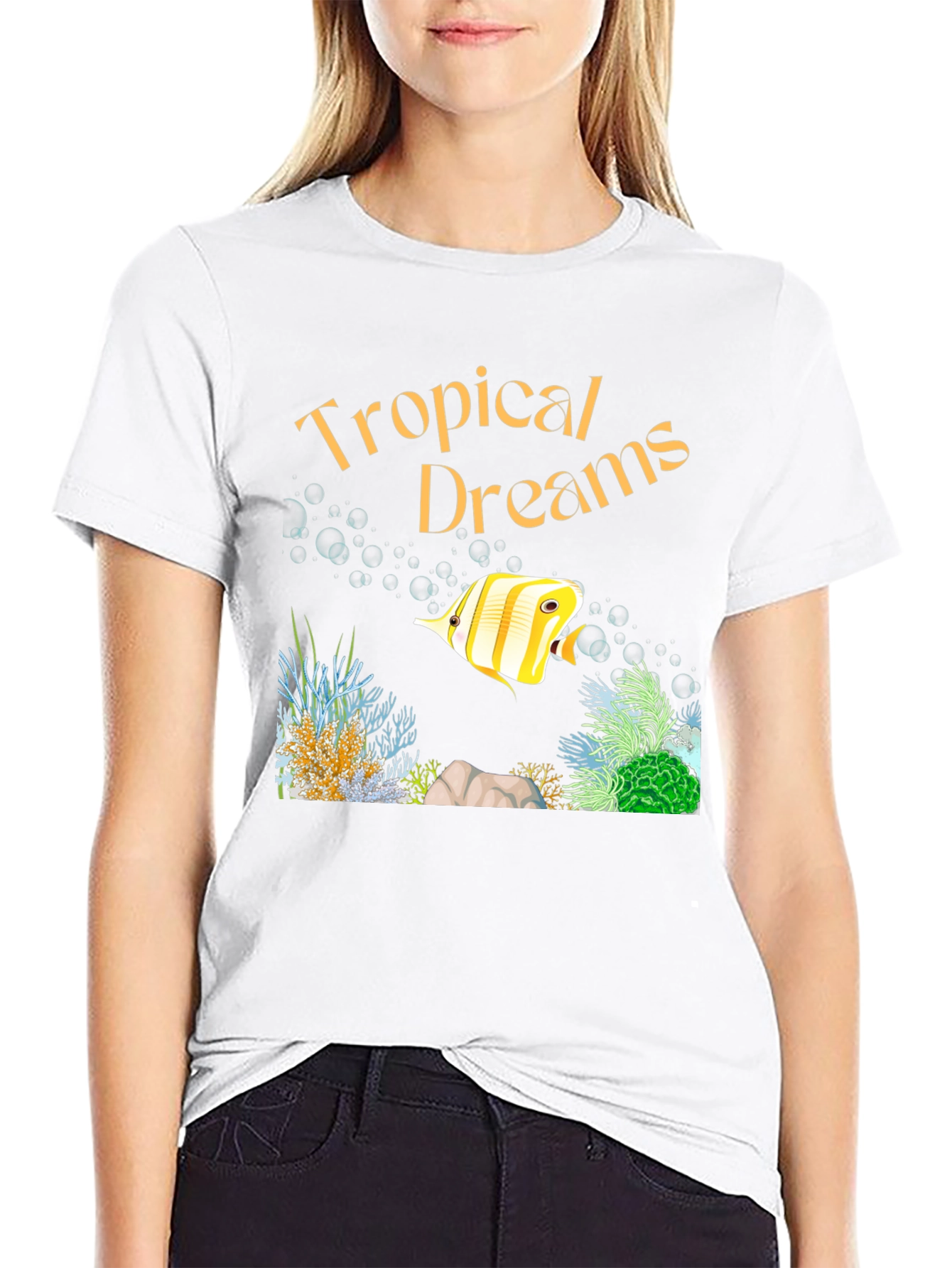 Tropical Dreams Graphic T-Shirt - Black