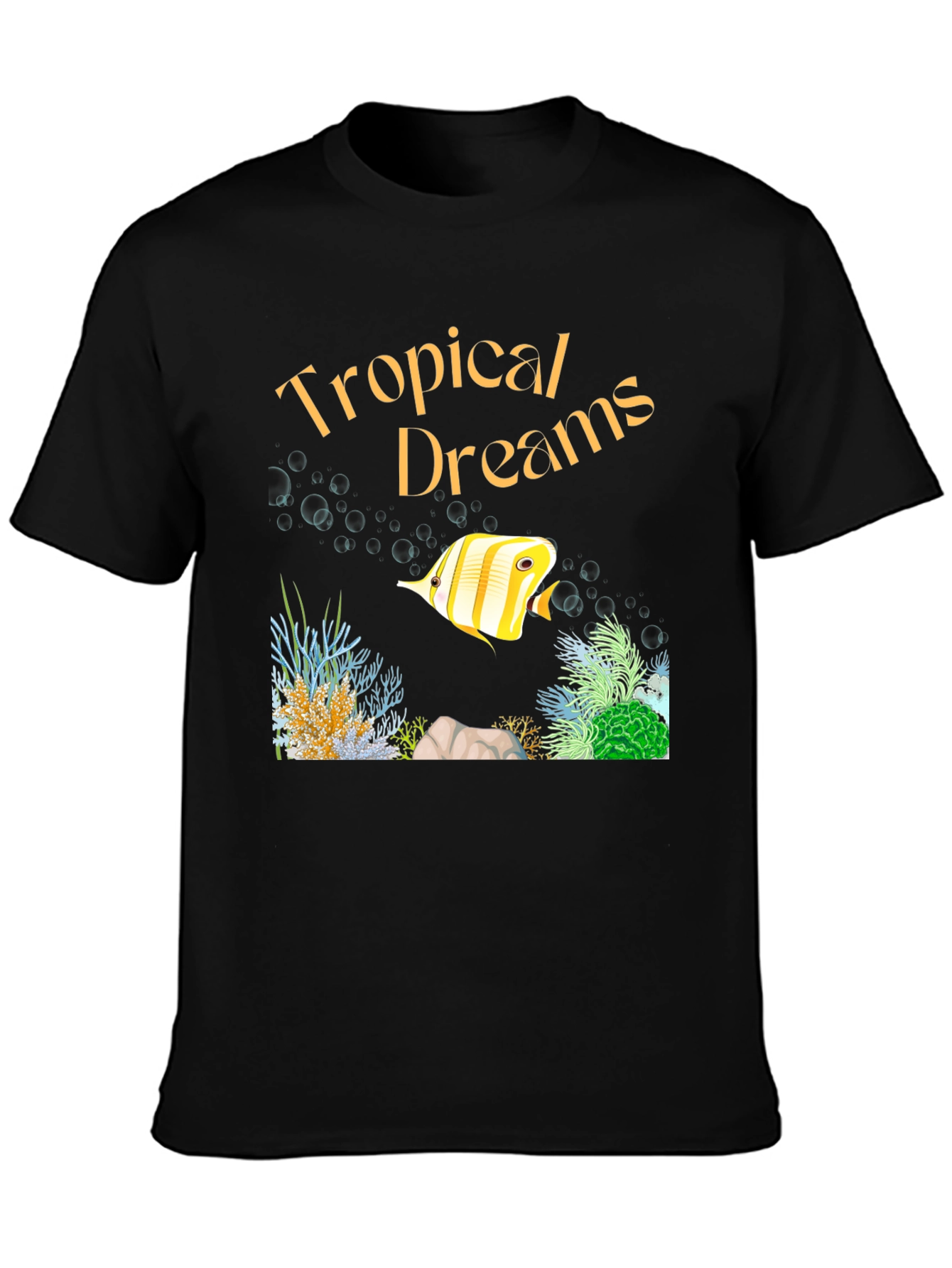 Tropical Dreams Graphic T-Shirt - Black