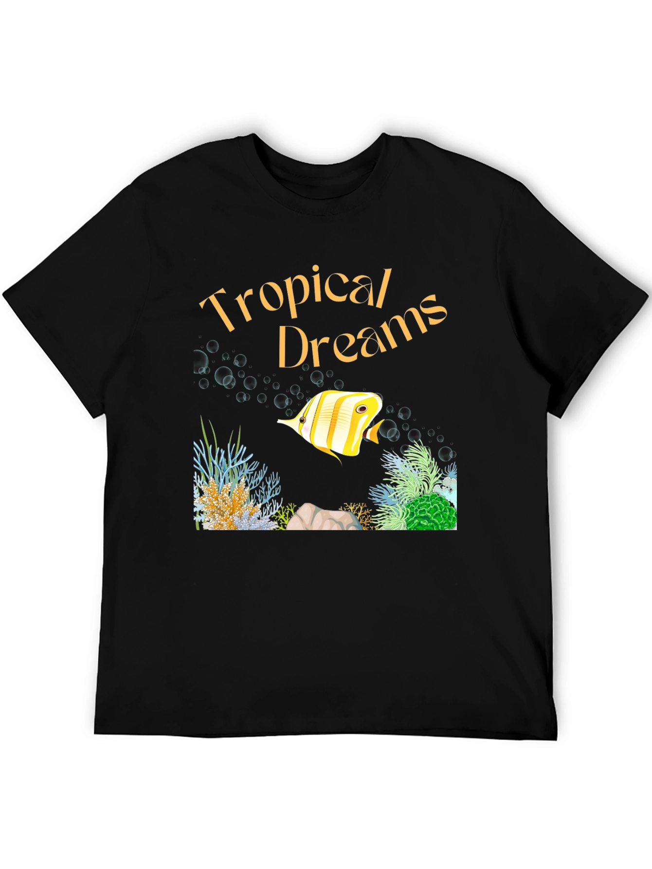 Tropical Dreams Graphic T-Shirt - Black
