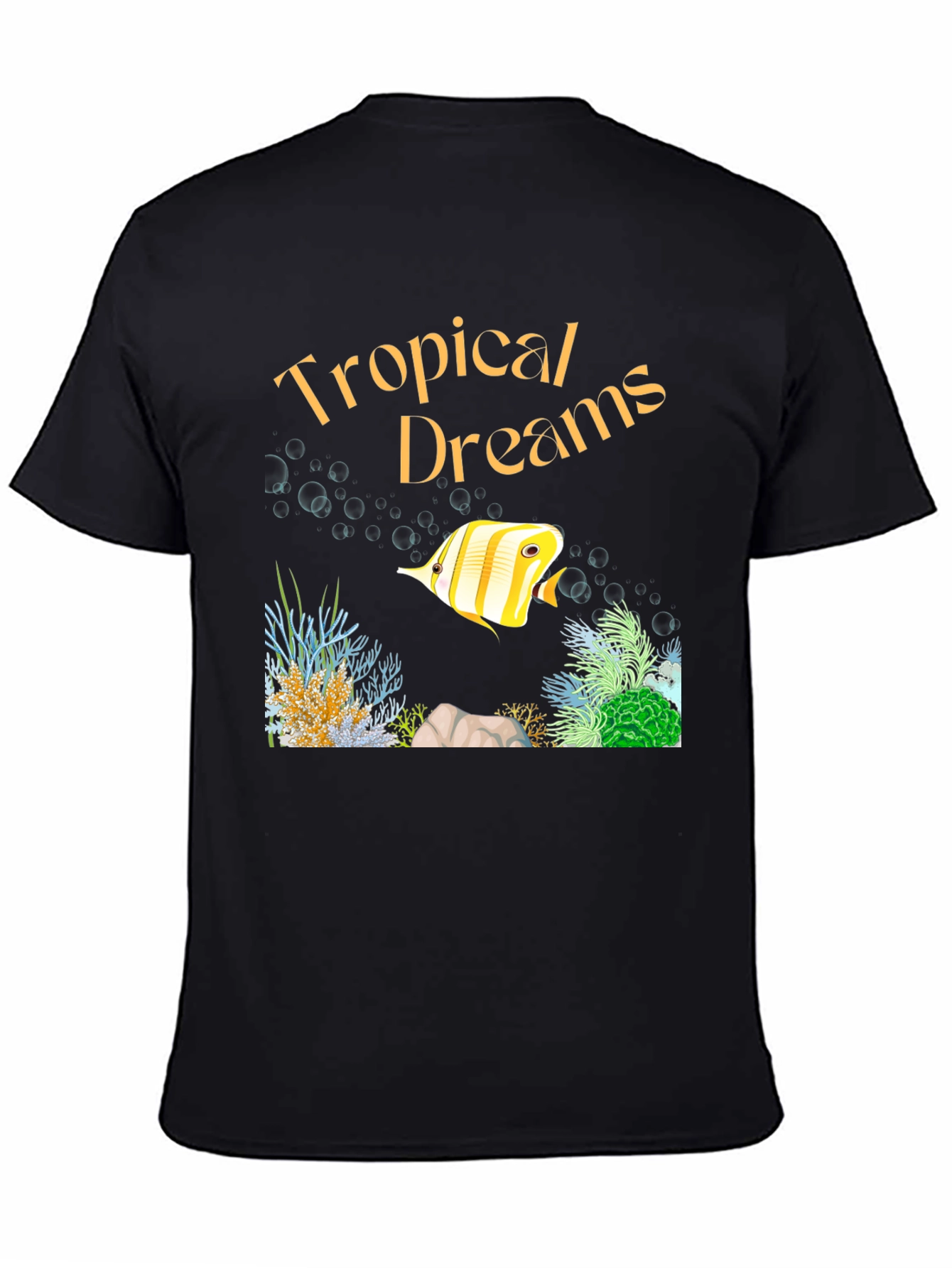 Tropical Dreams Graphic T-Shirt - Black