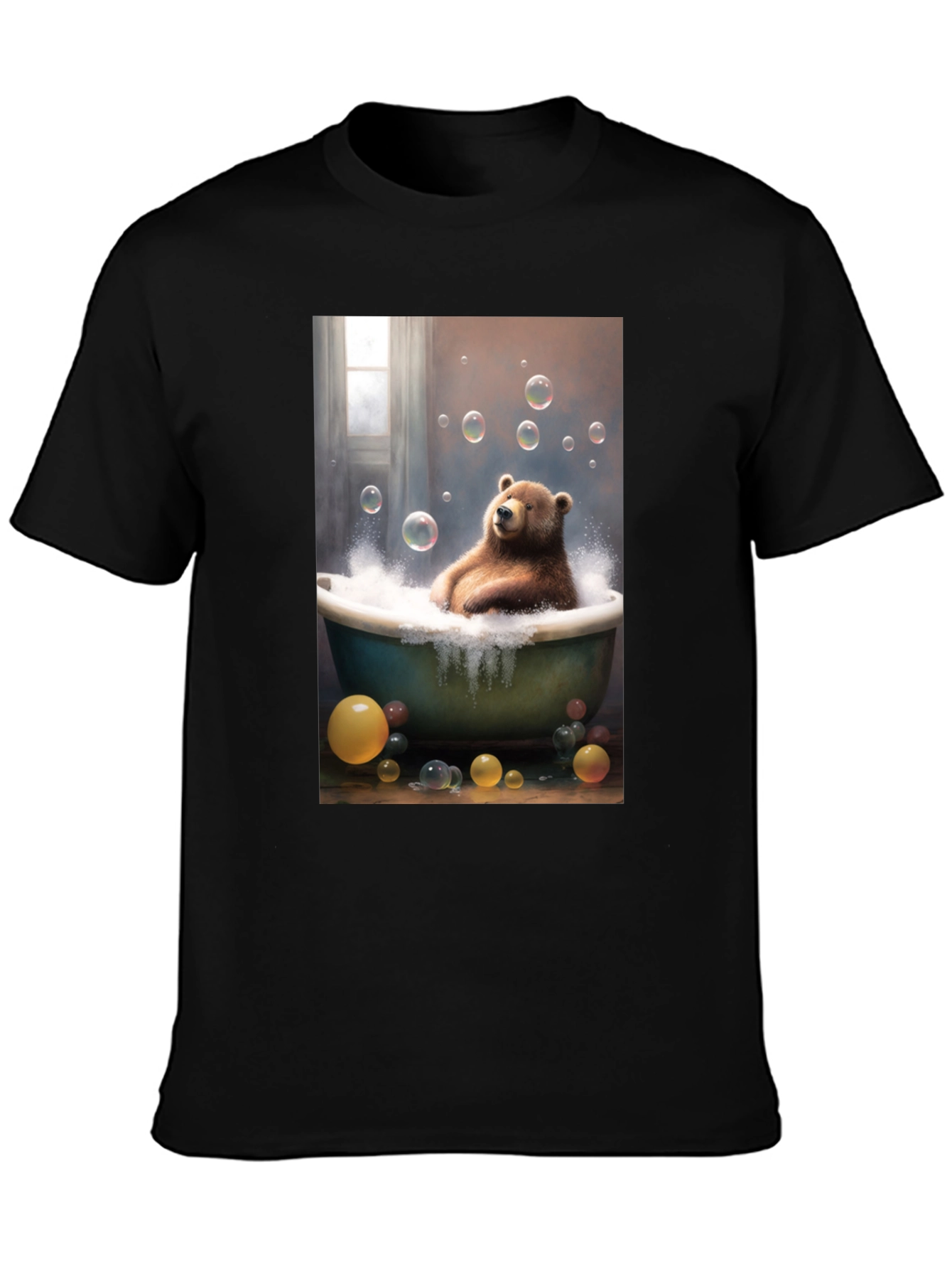 Bear in Bathtub Graphic T-Shirt