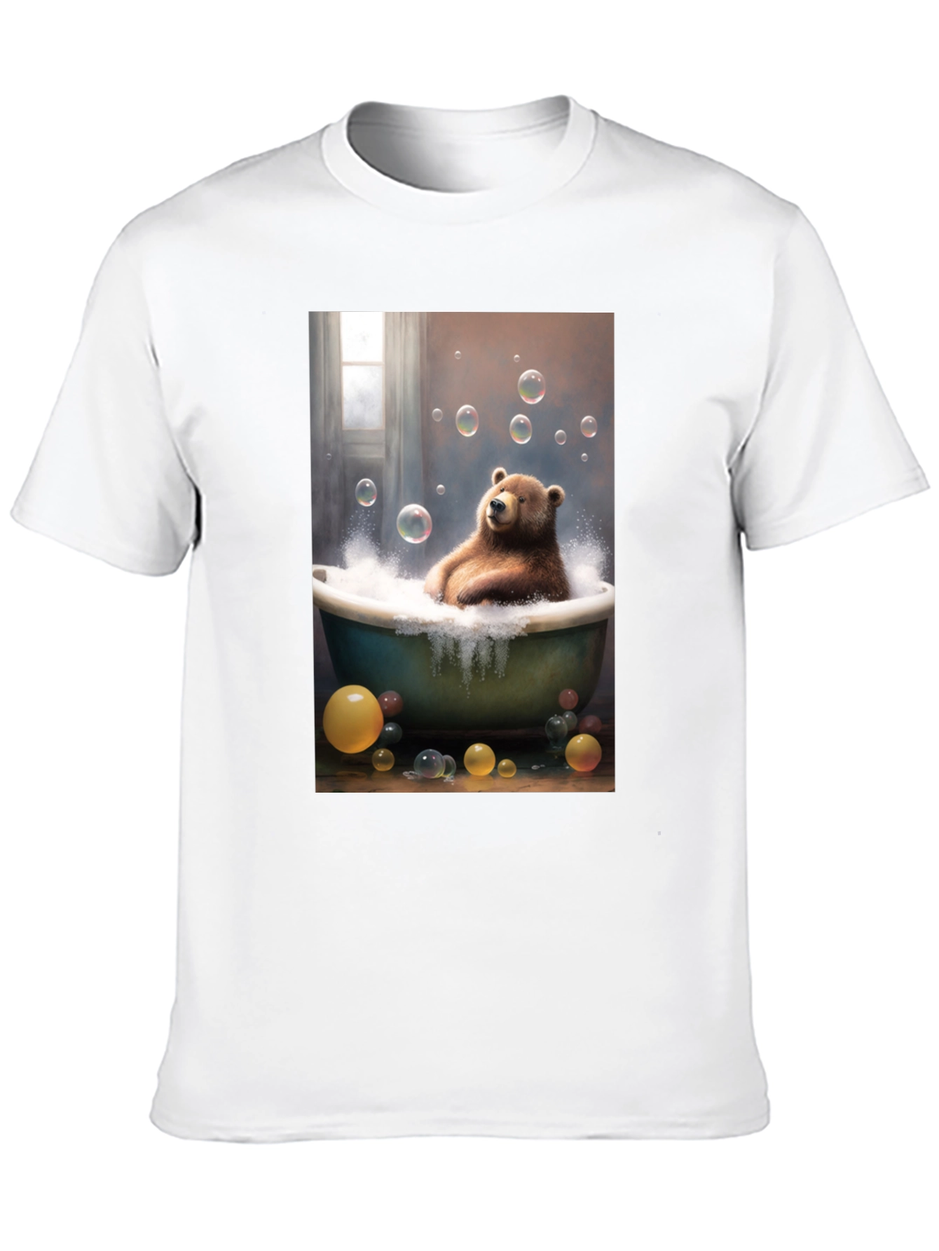 Bear in Bathtub Graphic T-Shirt
