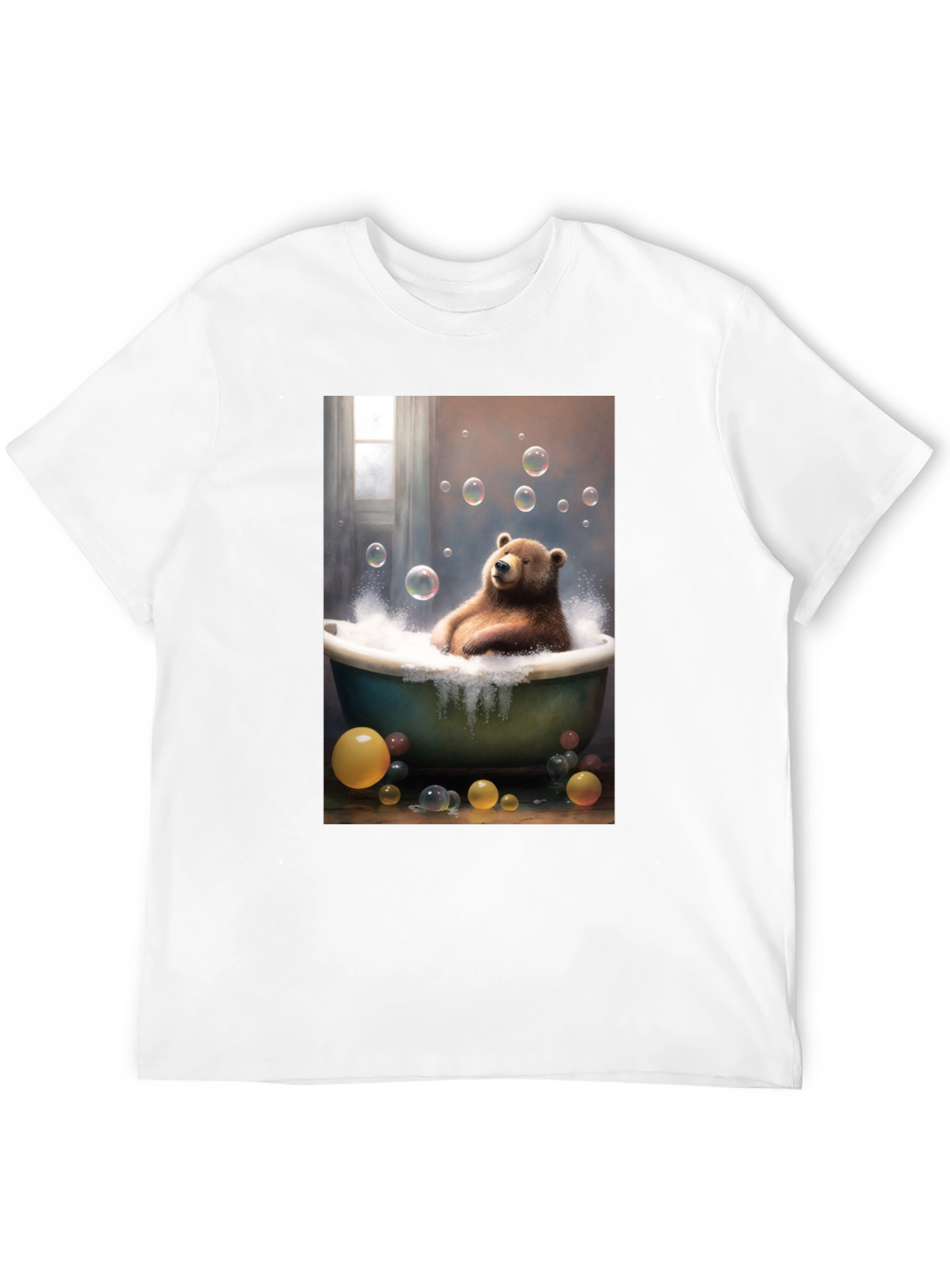 Bear in Bathtub Graphic T-Shirt