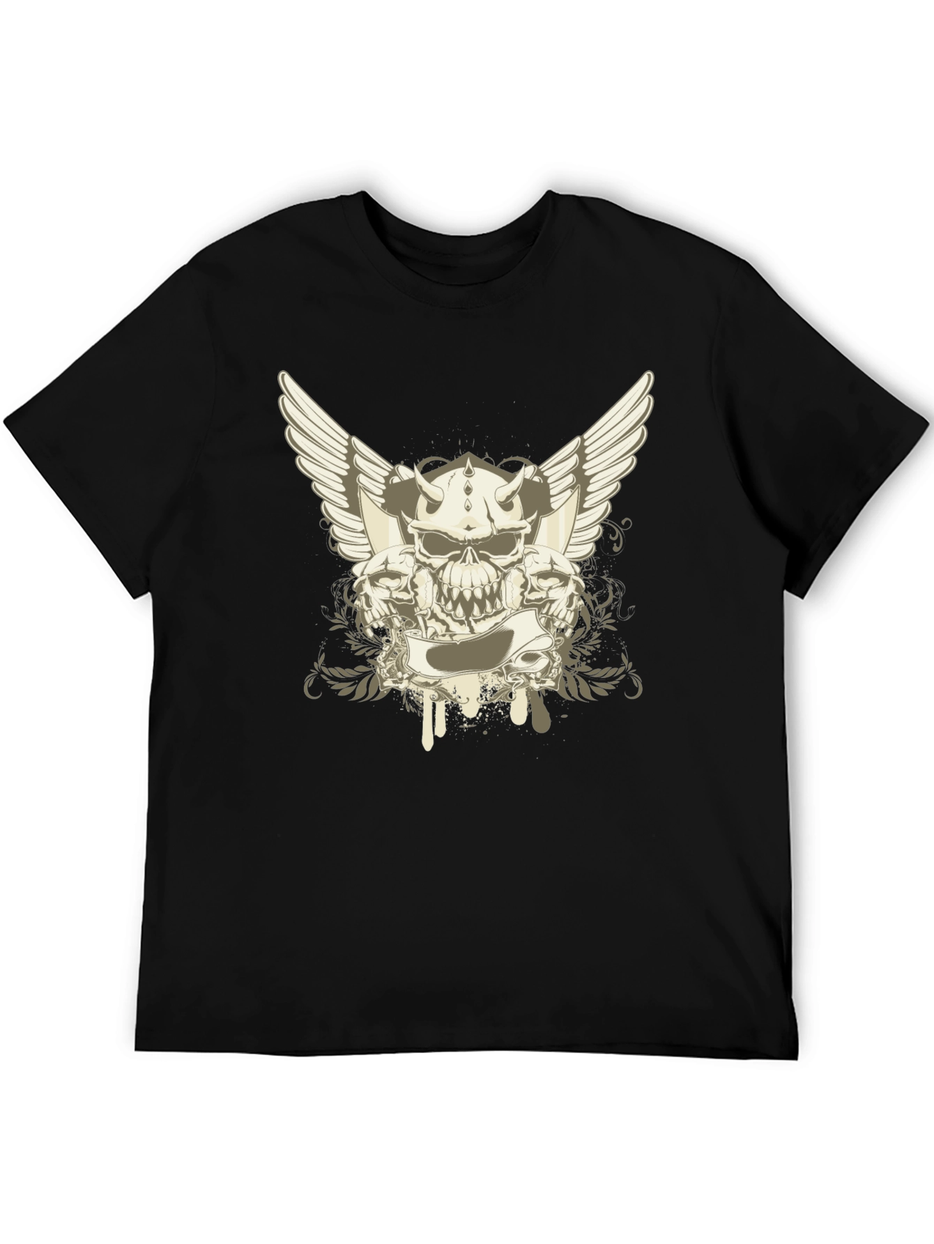 Skull & Wings Graphic Tee - Black