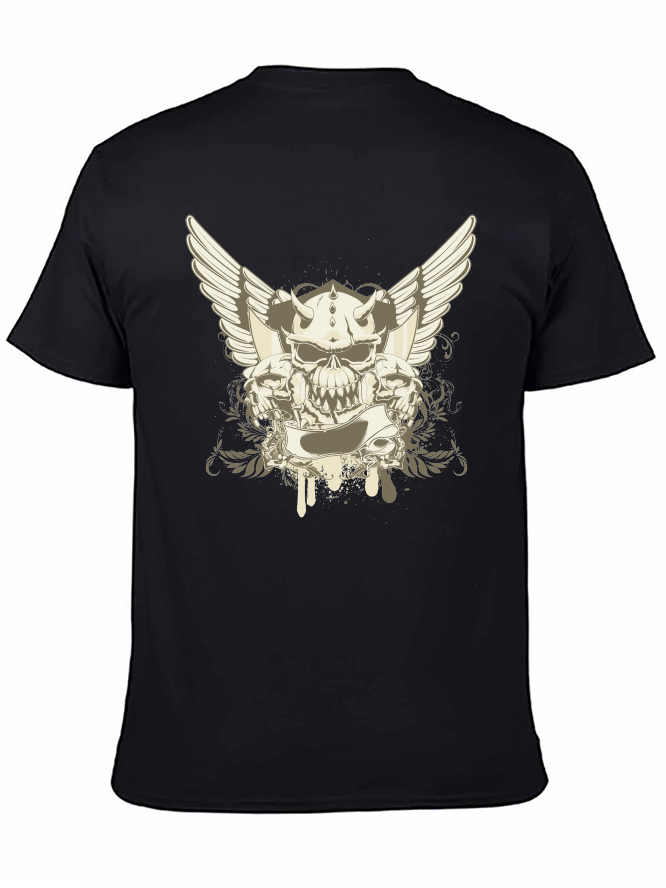 Skull & Wings Graphic Tee - Black