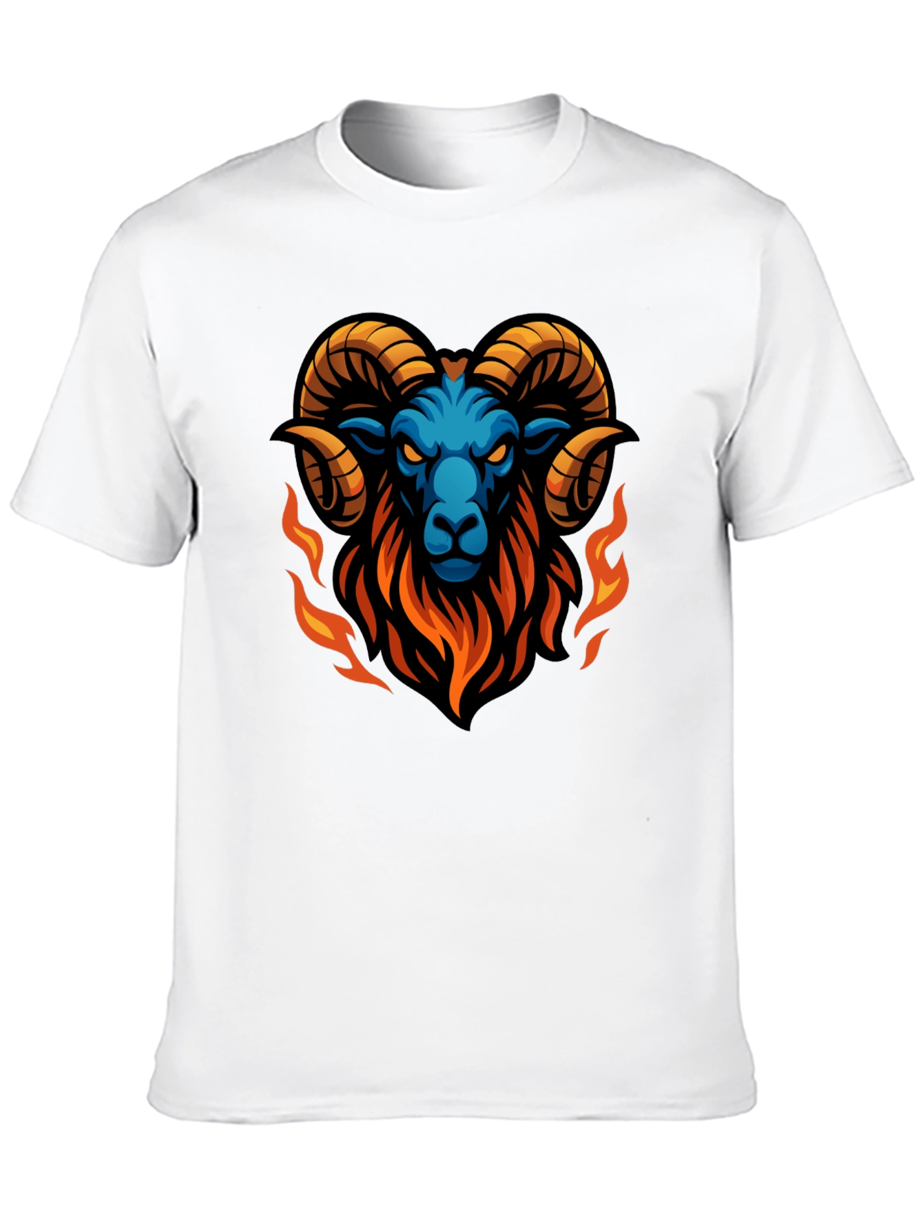 Fiery Ram Graphic Black T-Shirt