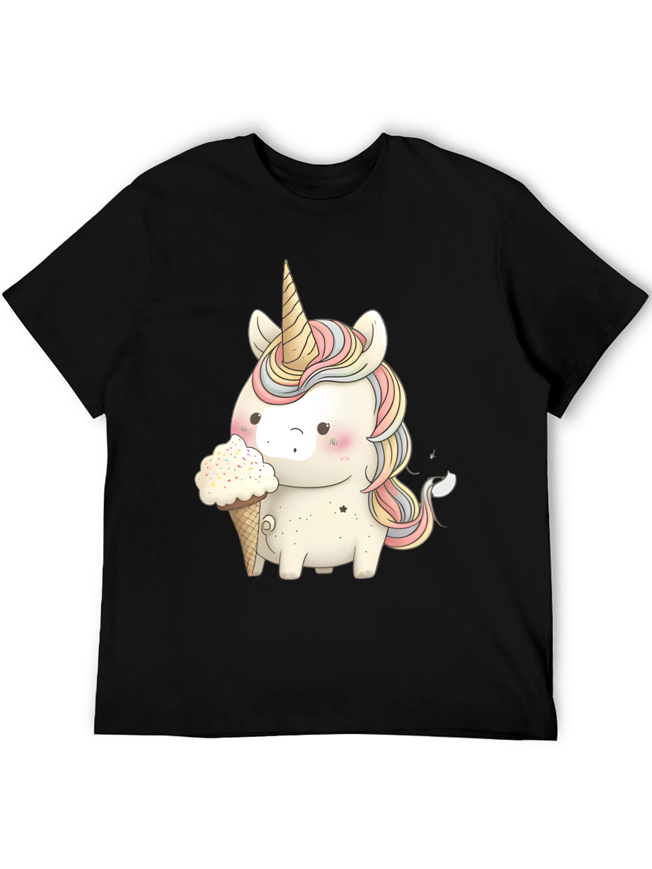 Unicorn Ice Cream Black T-Shirt