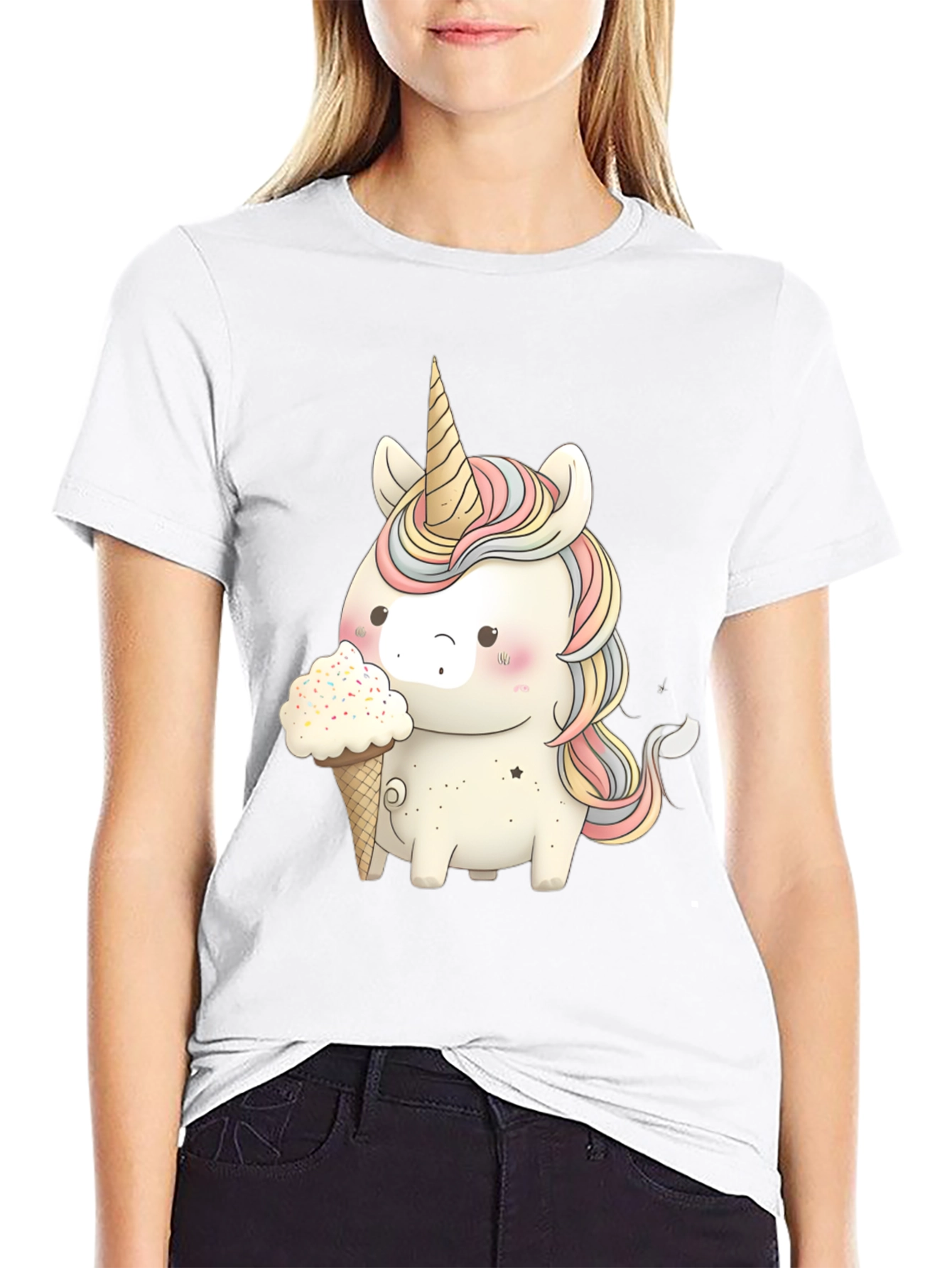 Unicorn Ice Cream Black T-Shirt