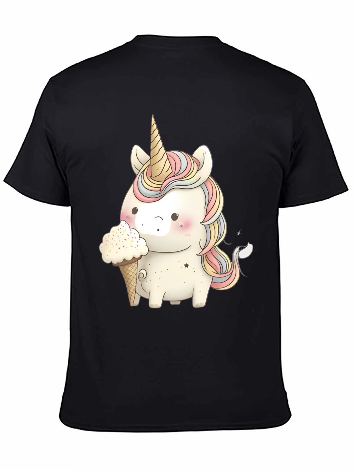 Unicorn Ice Cream Black T-Shirt