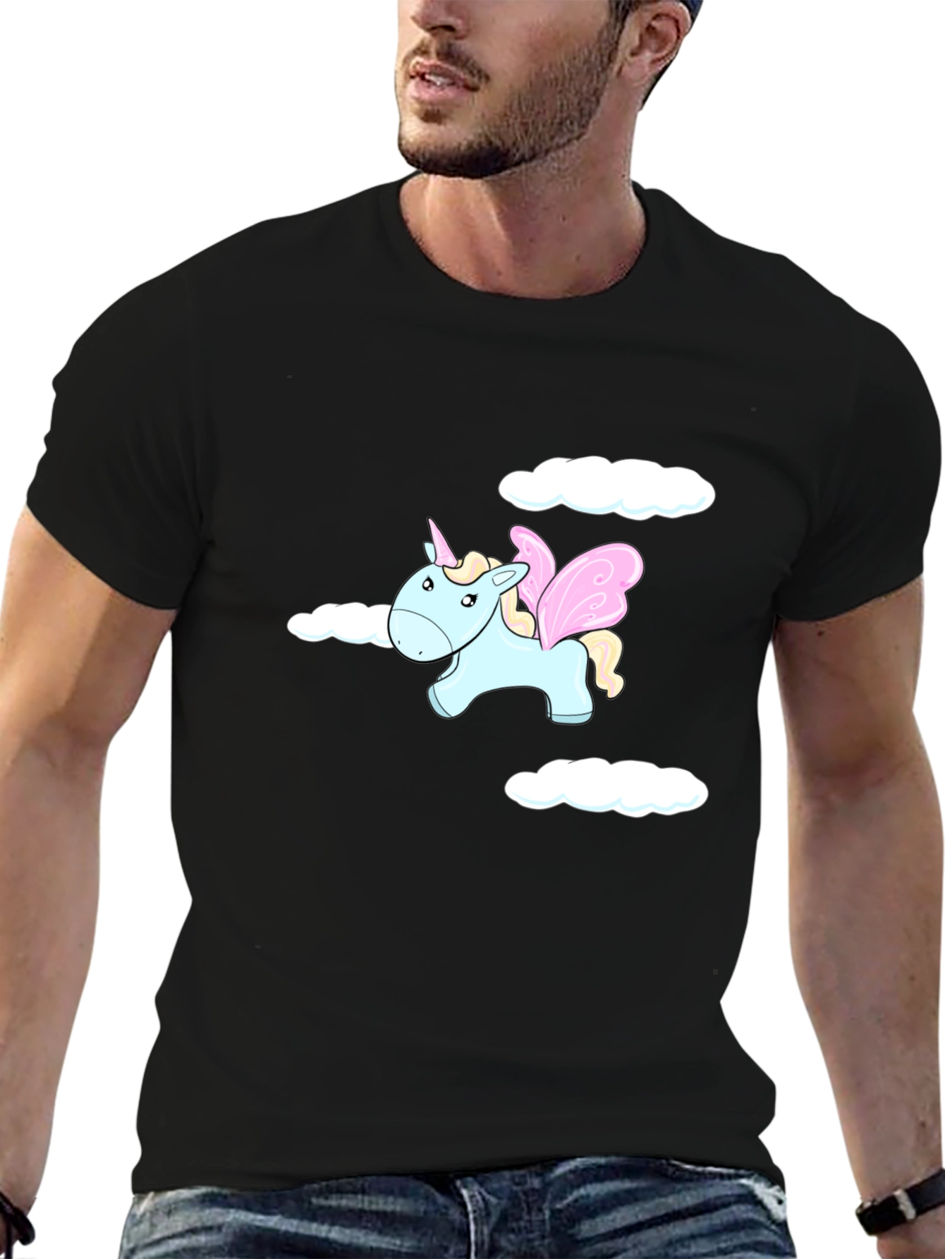 Unicorn Dreams Mens Black T-Shirt