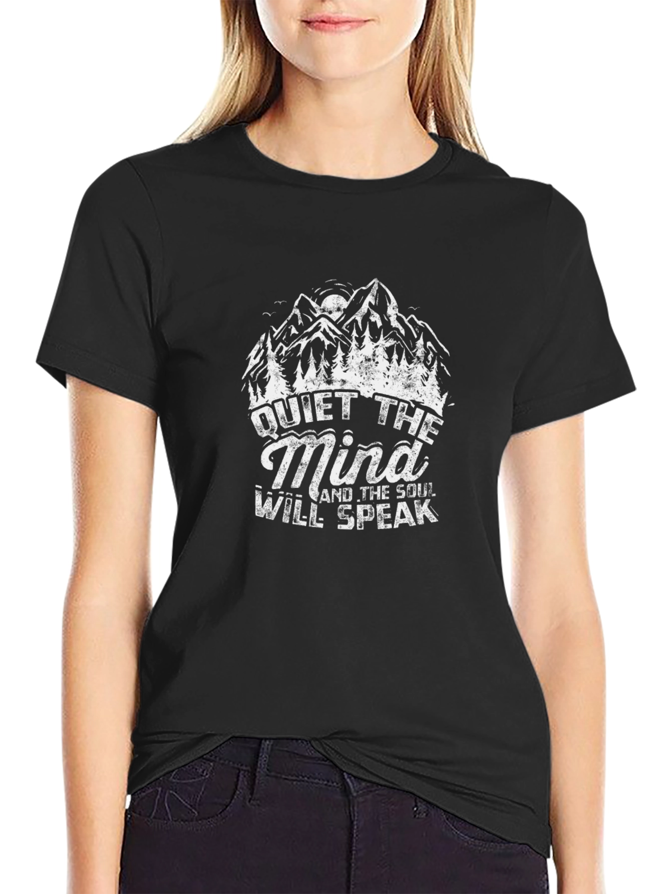Quiet The Mind Graphic T-Shirt - Unisex Black Tee