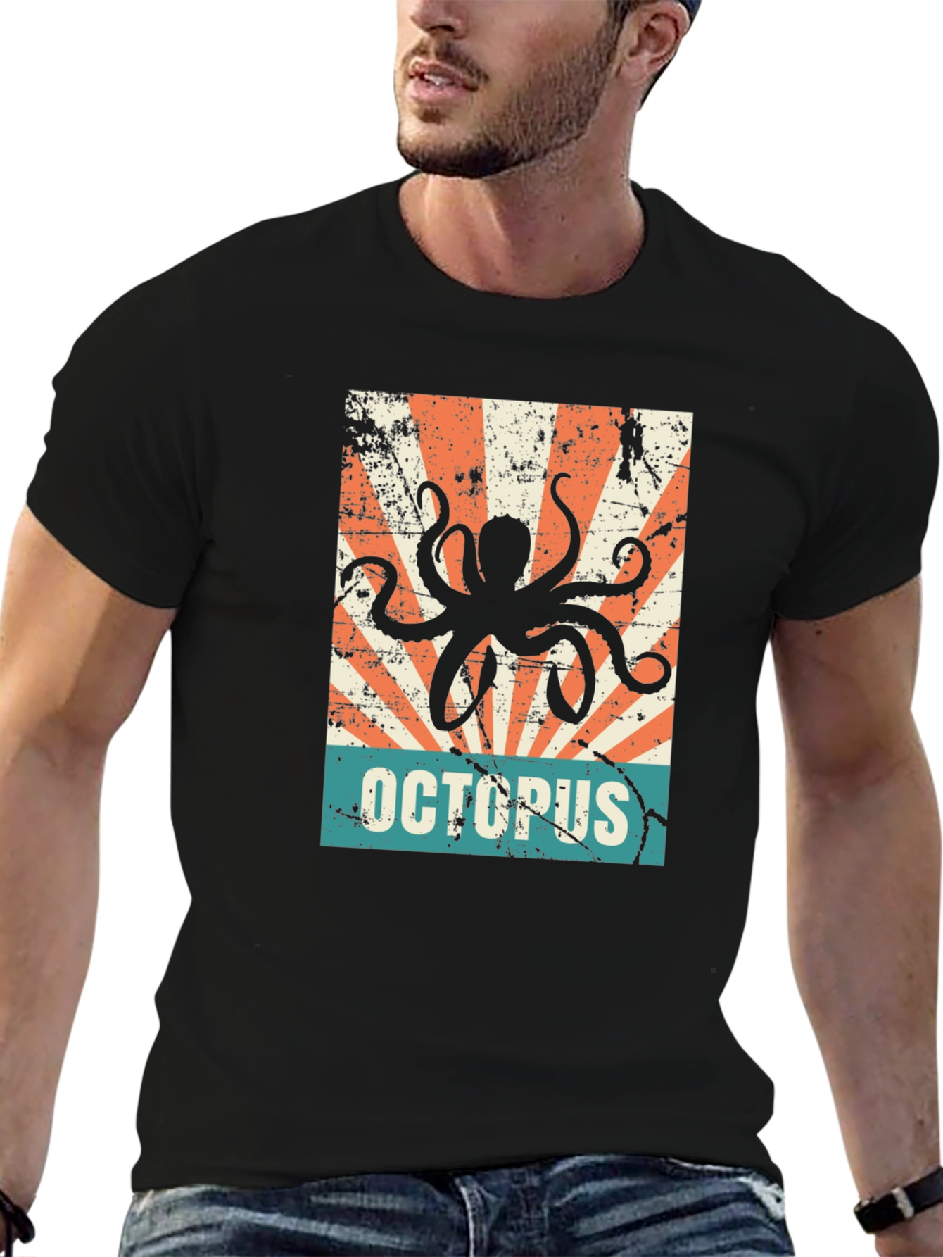 Retro Octopus Graphic T-Shirt