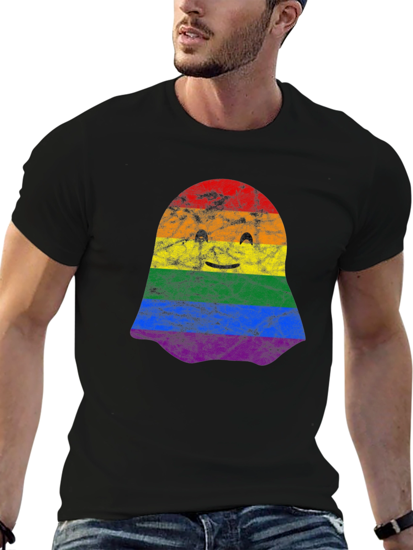 LGBTQ+ Pride Ghost T-Shirt - Cute Halloween Tee