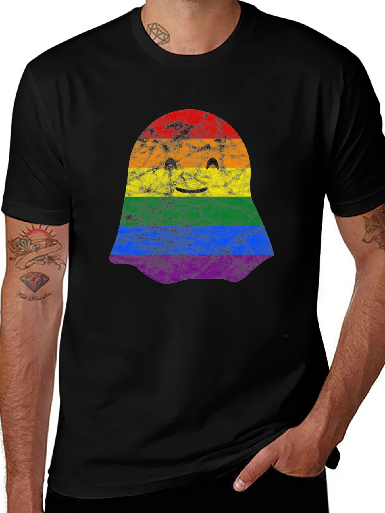LGBTQ+ Pride Ghost T-Shirt - Cute Halloween Tee