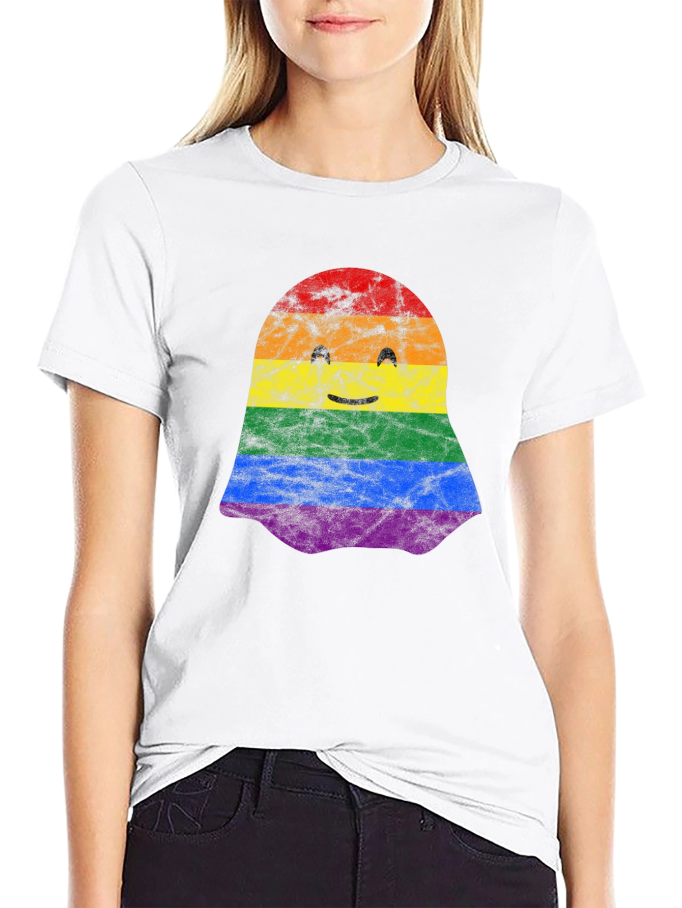 LGBTQ+ Pride Ghost T-Shirt - Cute Halloween Tee