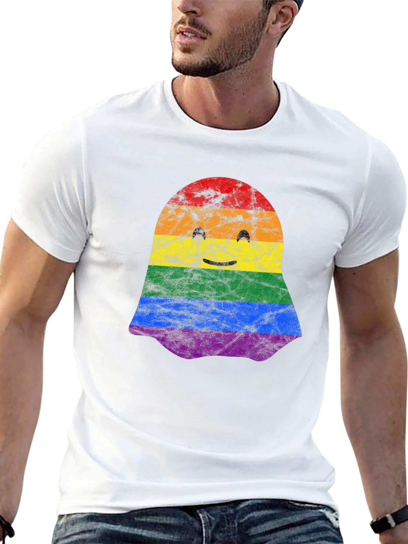 LGBTQ+ Pride Ghost T-Shirt - Cute Halloween Tee