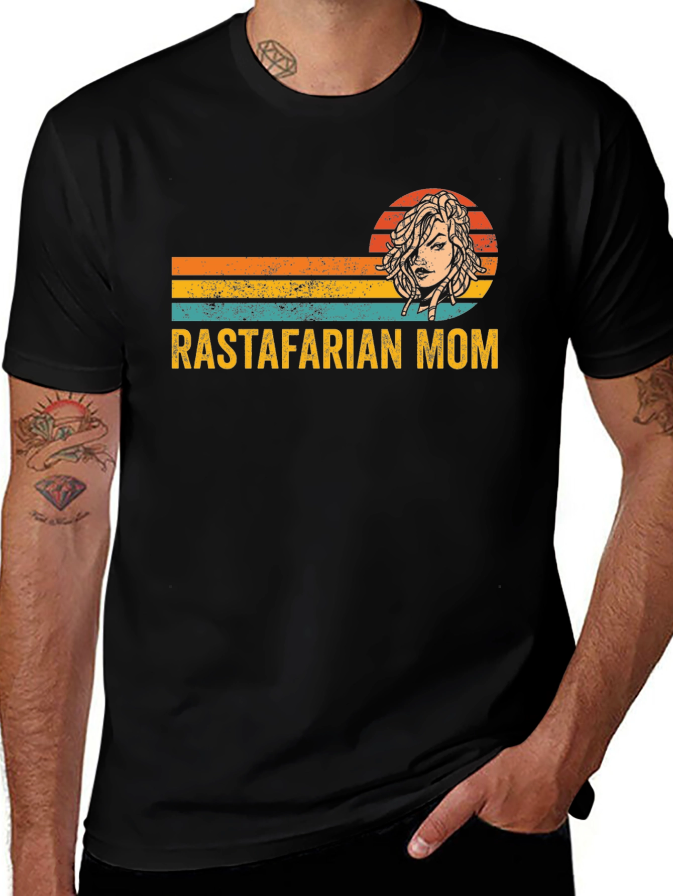 Rastafarian Mom Graphic Tee - Stylish & Unique