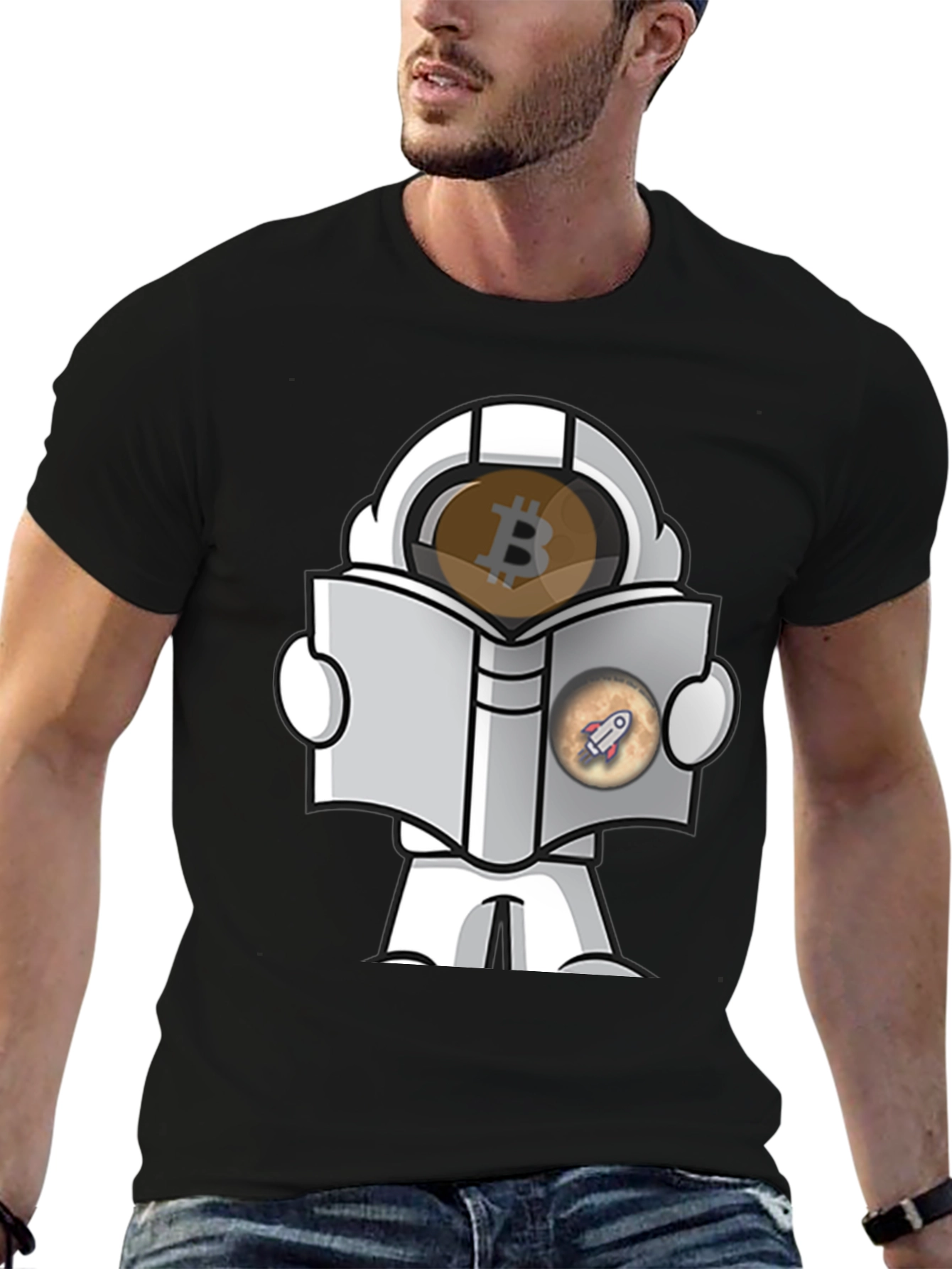 Bitcoin Astronaut Reading Book T-Shirt