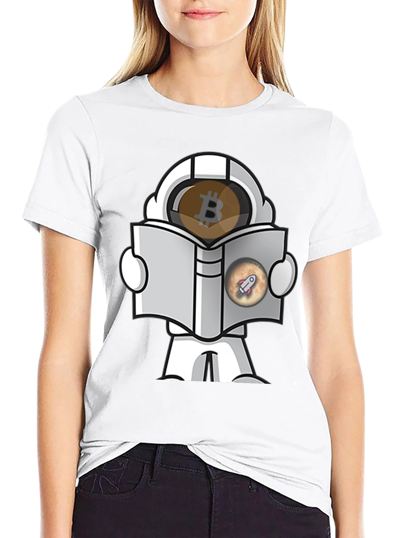 Bitcoin Astronaut Reading Book T-Shirt