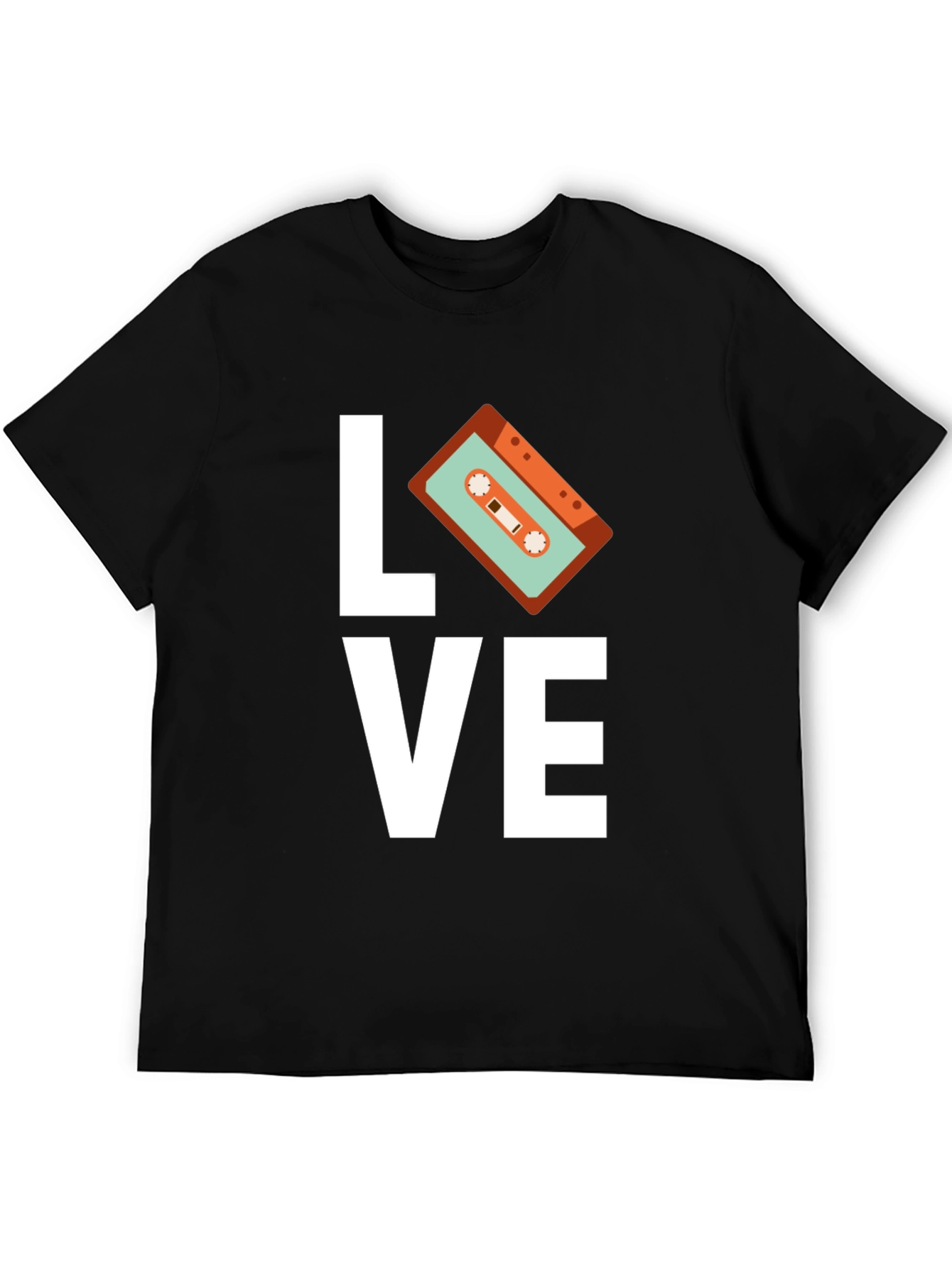 Retro Music Love Cassette Graphic T-Shirt