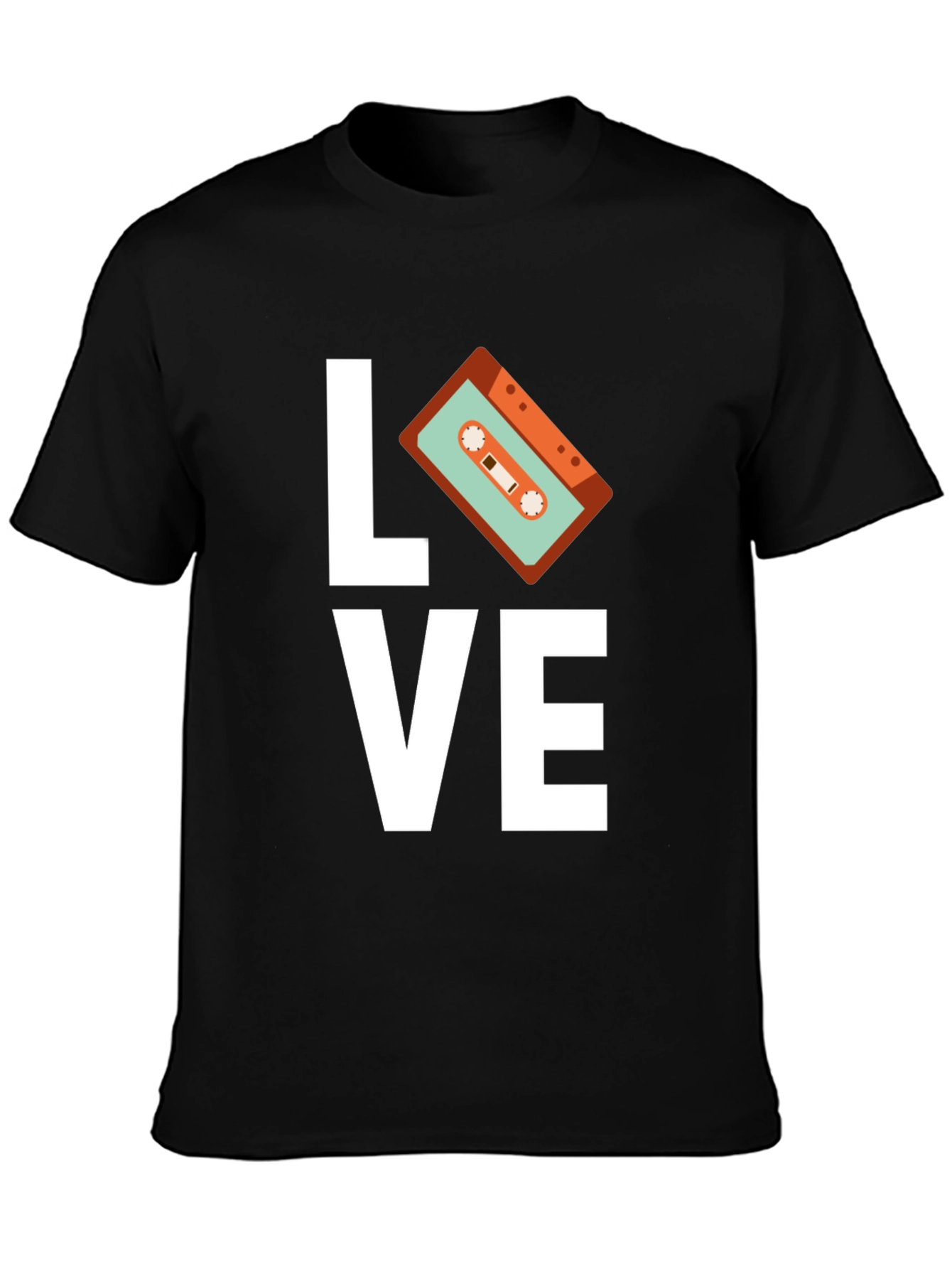 Retro Music Love Cassette Graphic T-Shirt