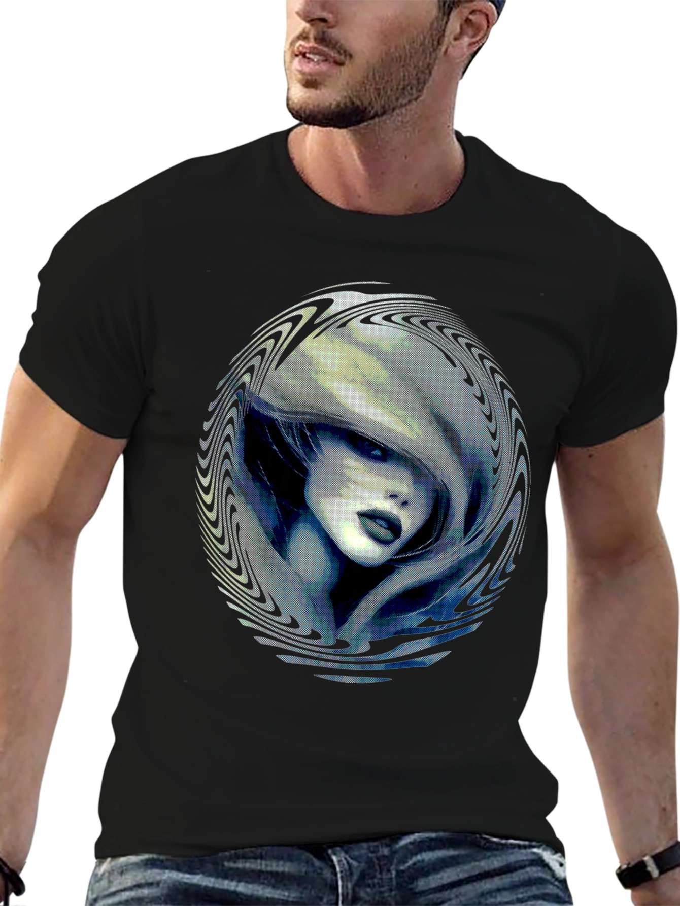 Mystic Woman Graphic Print Black T-Shirt