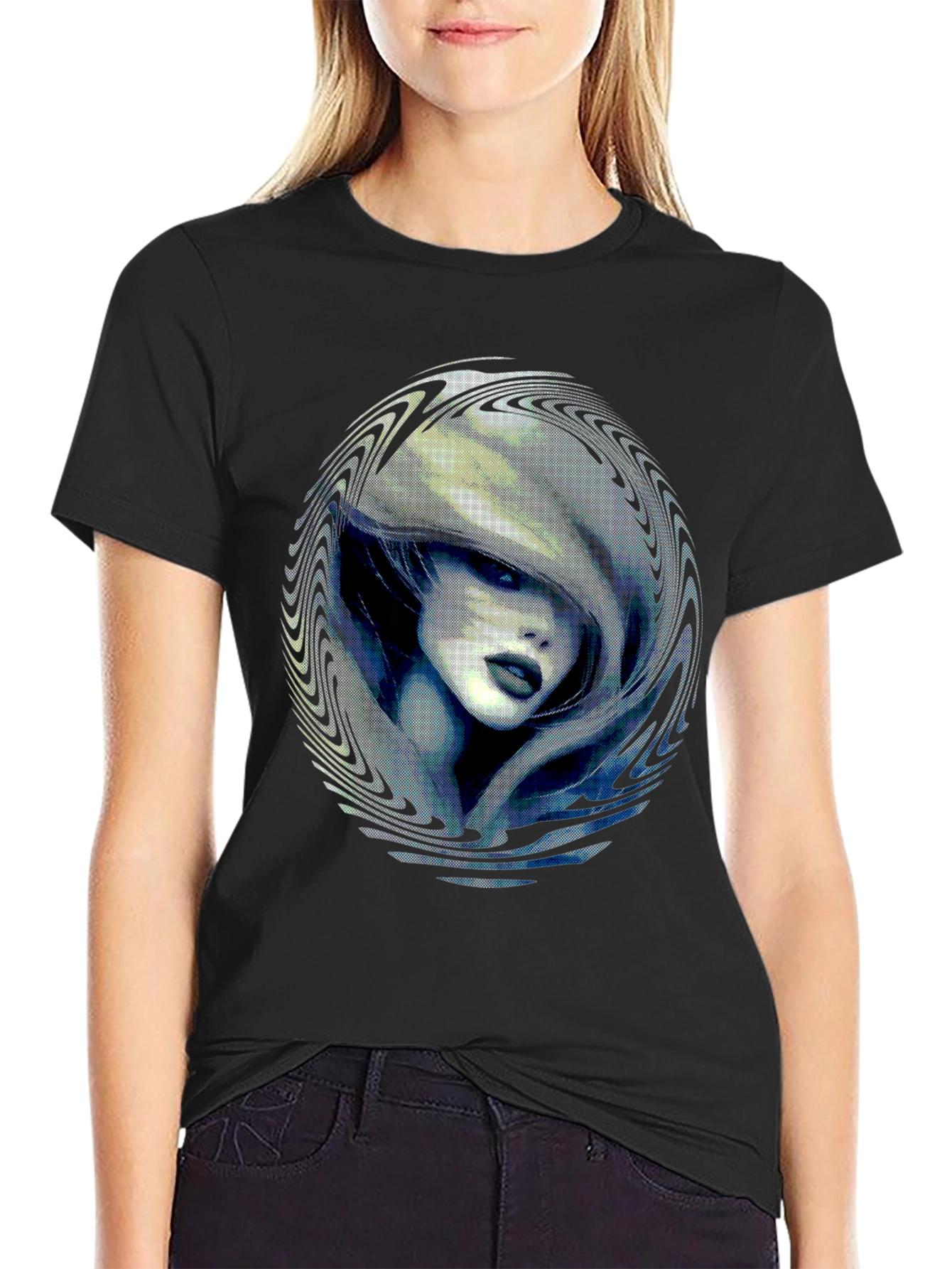 Mystic Woman Graphic Print Black T-Shirt