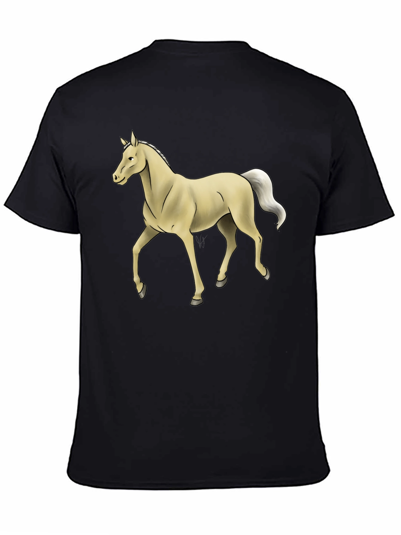 Horse Graphic Tee - Stylish Black Cotton T-Shirt