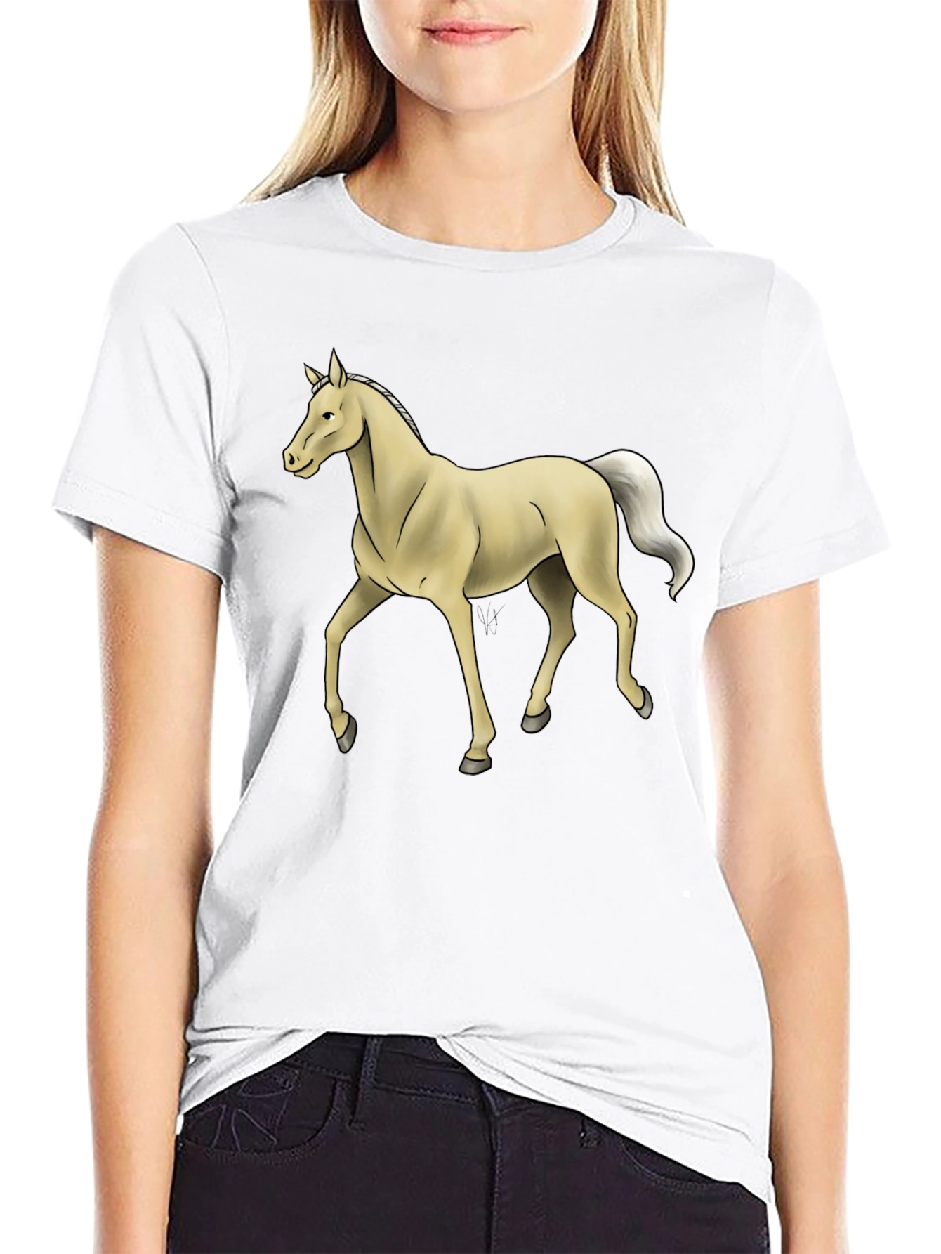 Horse Graphic Tee - Stylish Black Cotton T-Shirt