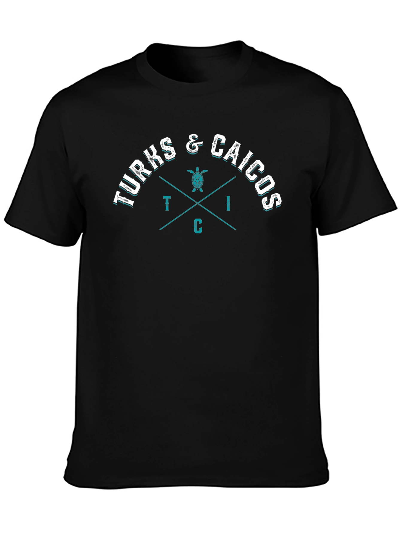 Turks & Caicos Graphic Print Black T-Shirt