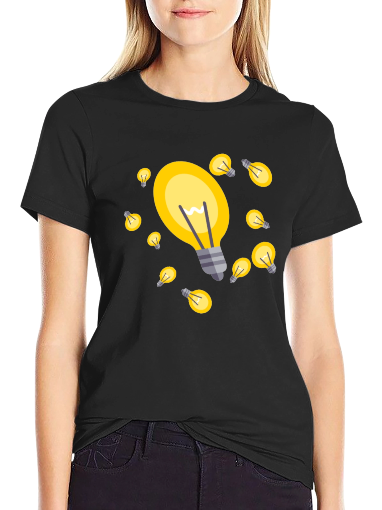 Bright Ideas T-Shirt - Black Cotton Blend